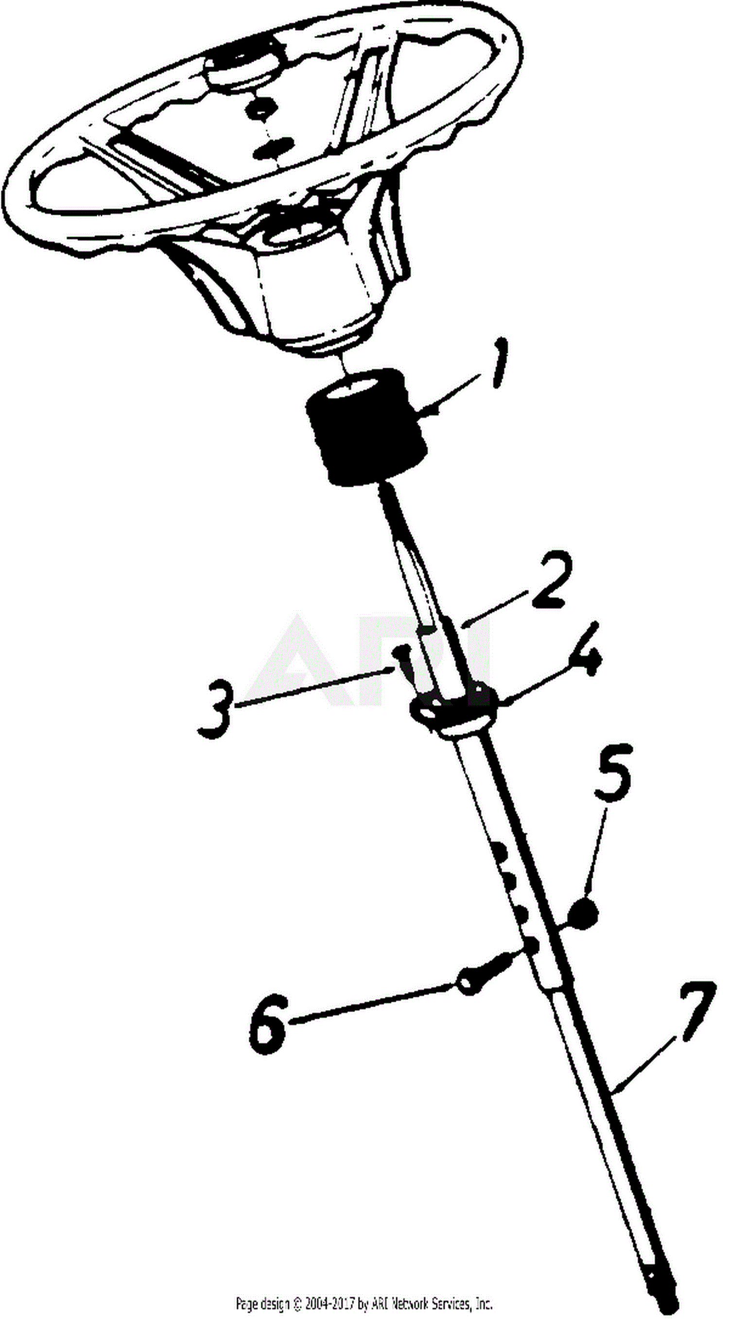 MTD 147806190 GT1810 (1987) Parts Diagram for Steering Shaft Assembly