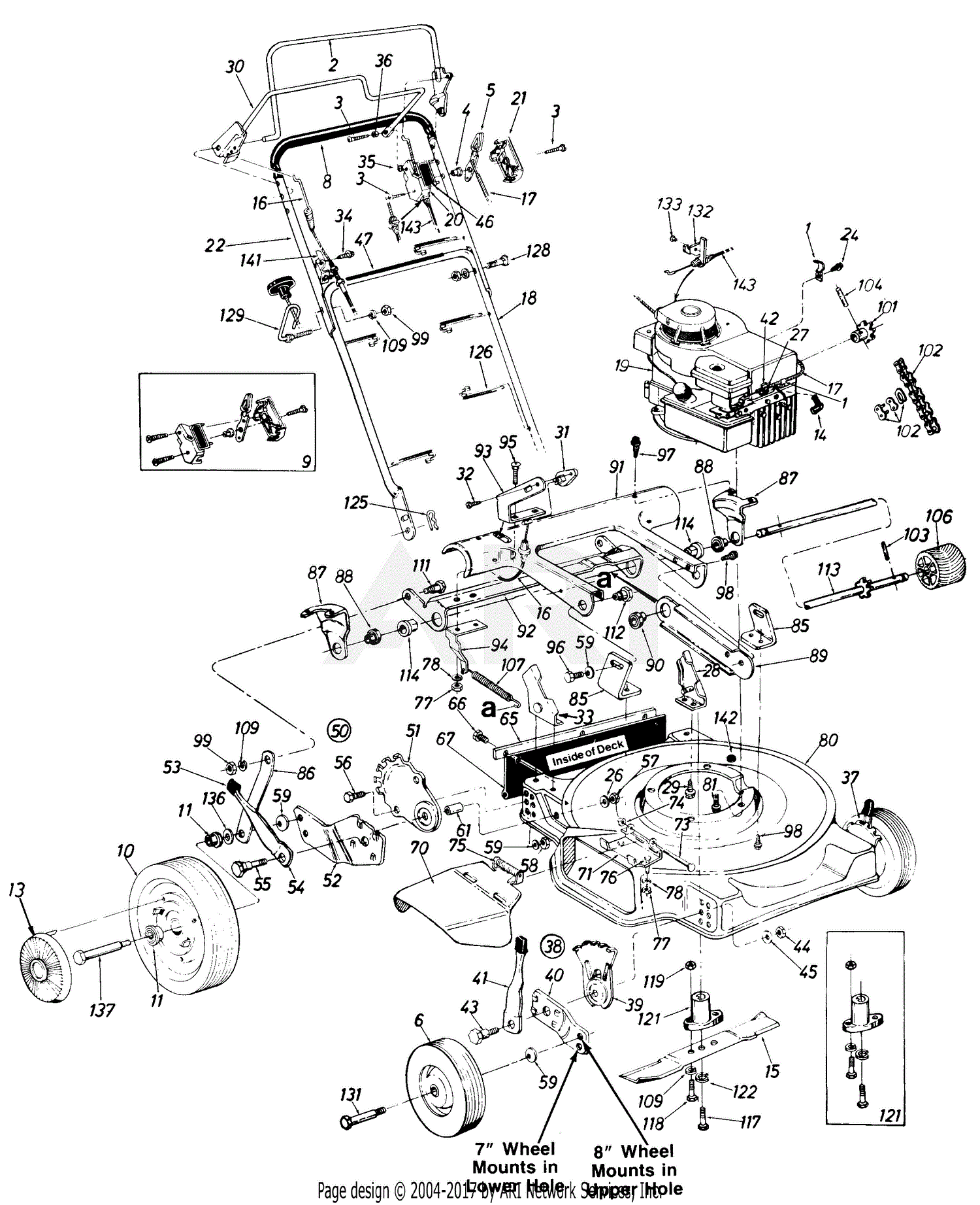 MTD 127-222-190 Lawn Boss 22 (1987) Parts Diagram for Mower Assembly