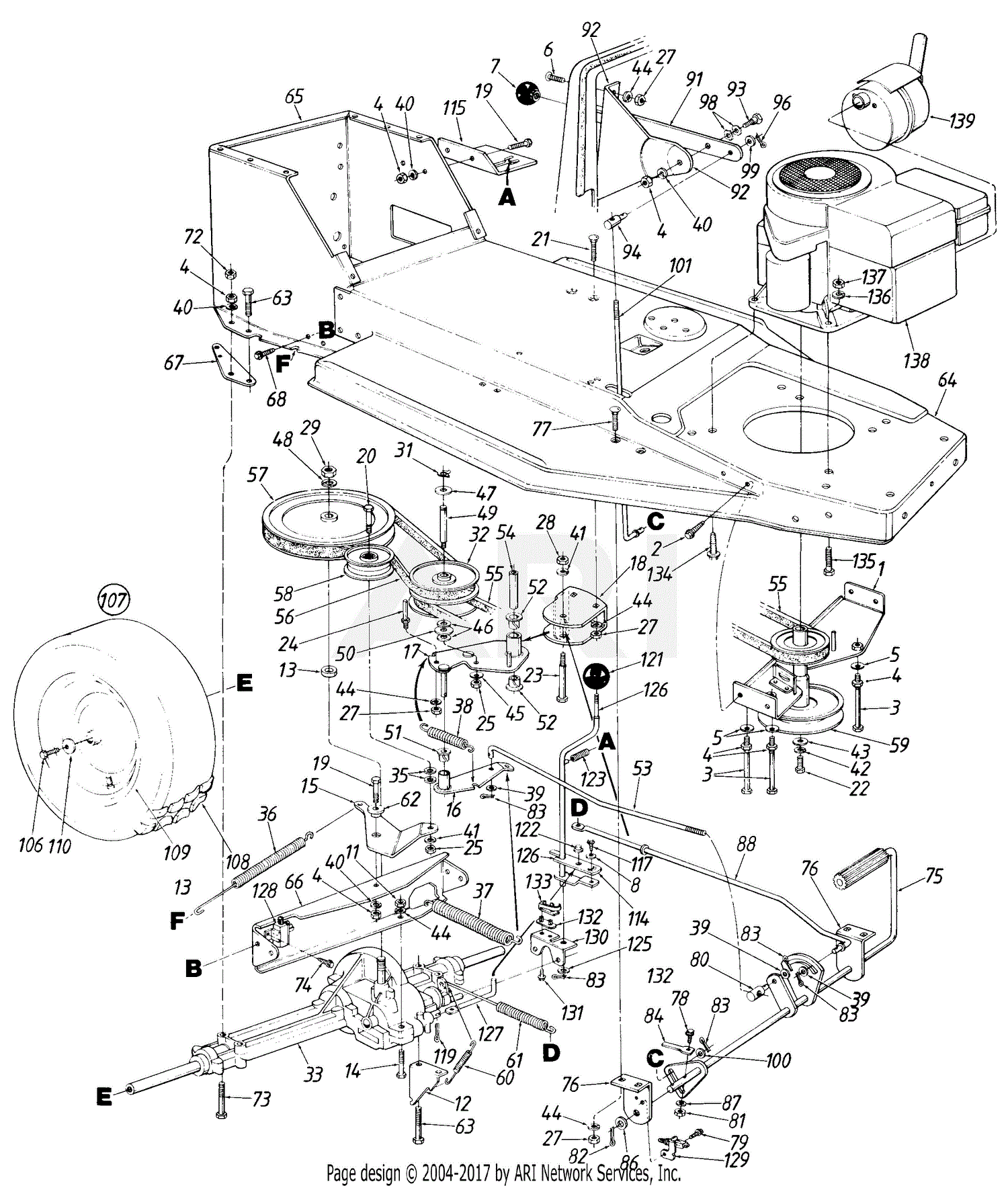 MTD 137-336-190 LT-11 (1987) Parts Diagram for Dive Assembly