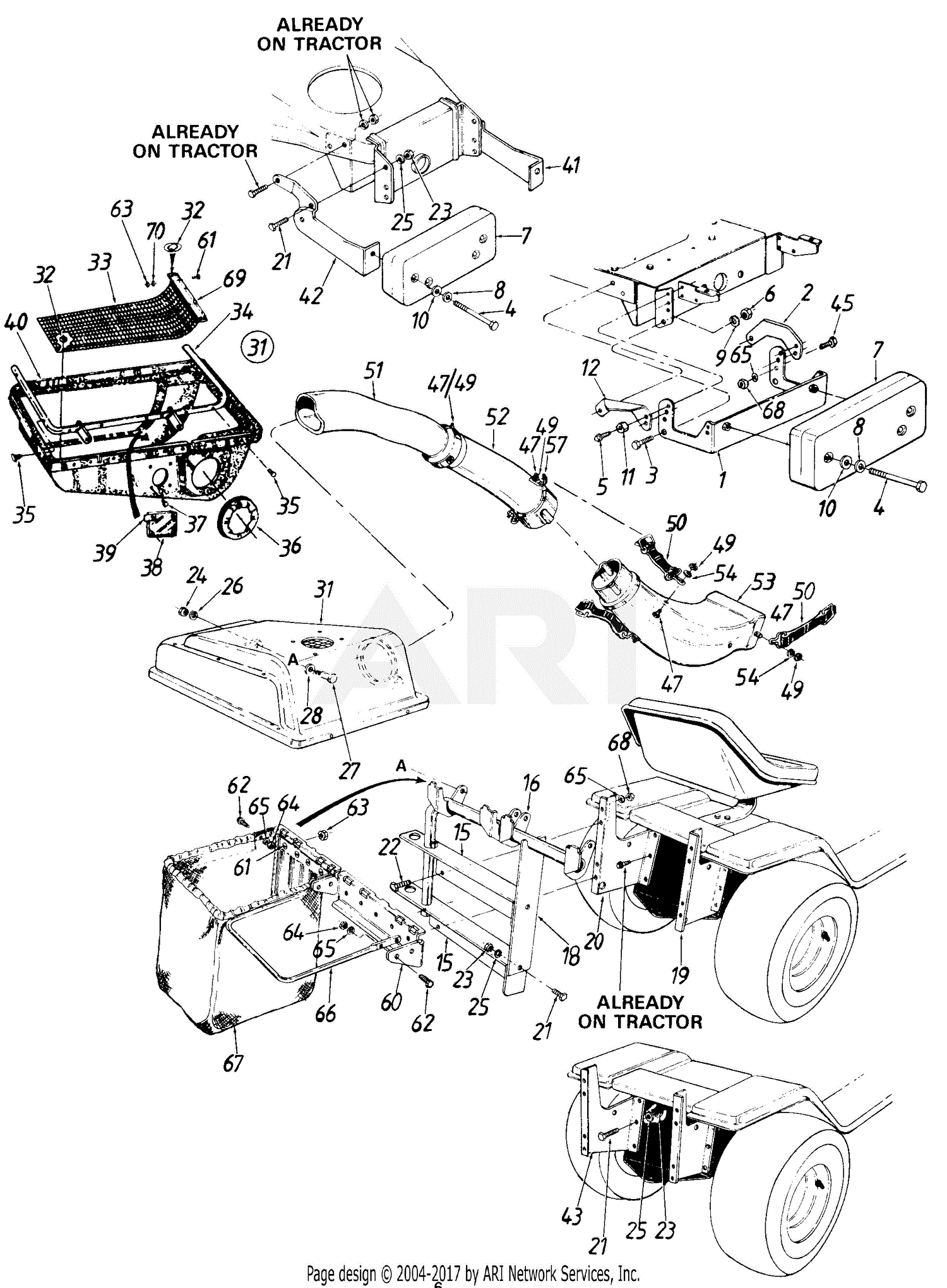 MTD 190-064-190 Rear Bagging Grass Catcher (1988) Parts Diagram for ...