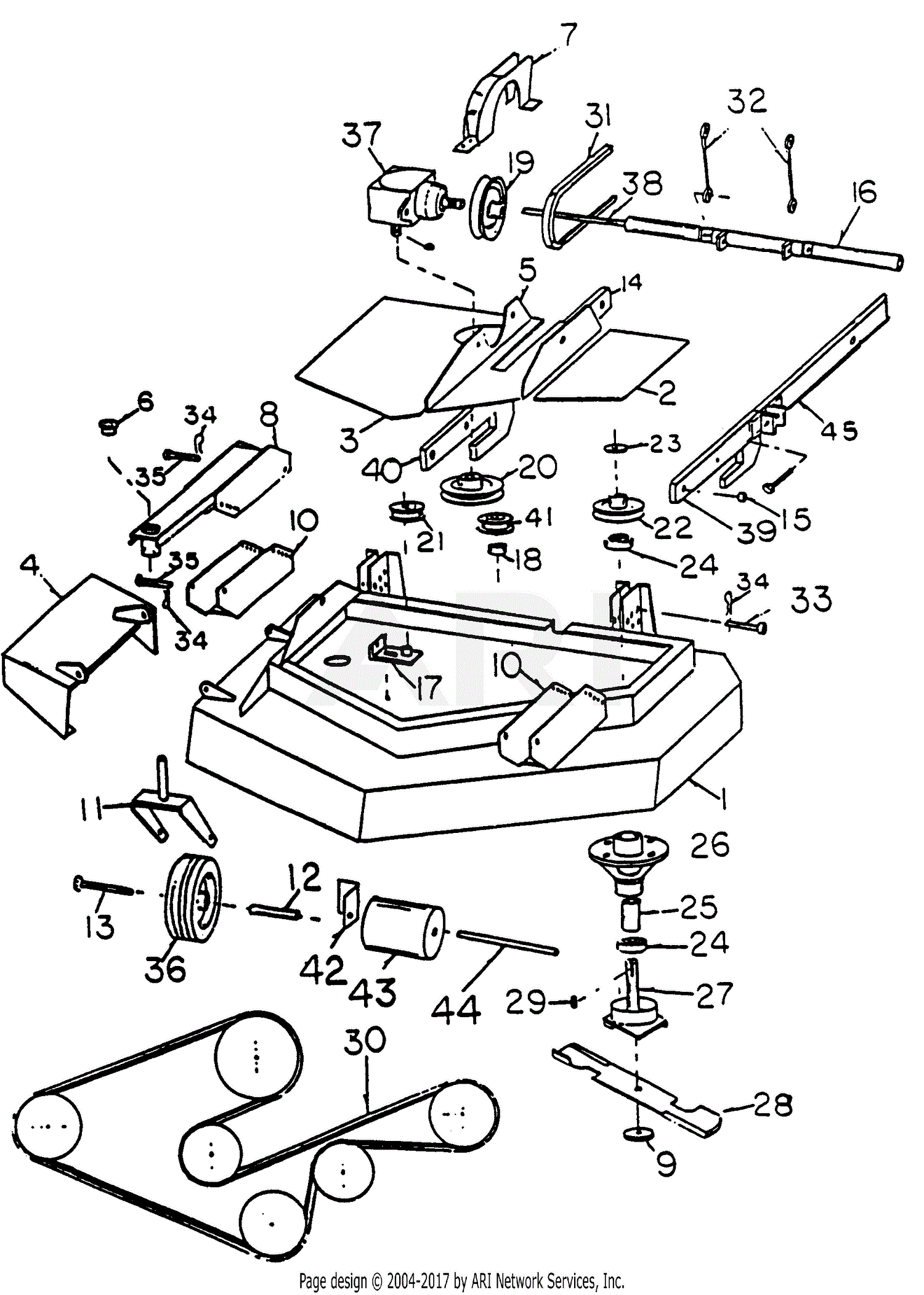 MTD 137001190 FR11 (1988) Parts Diagram for 42Inch Mower Deck (0042