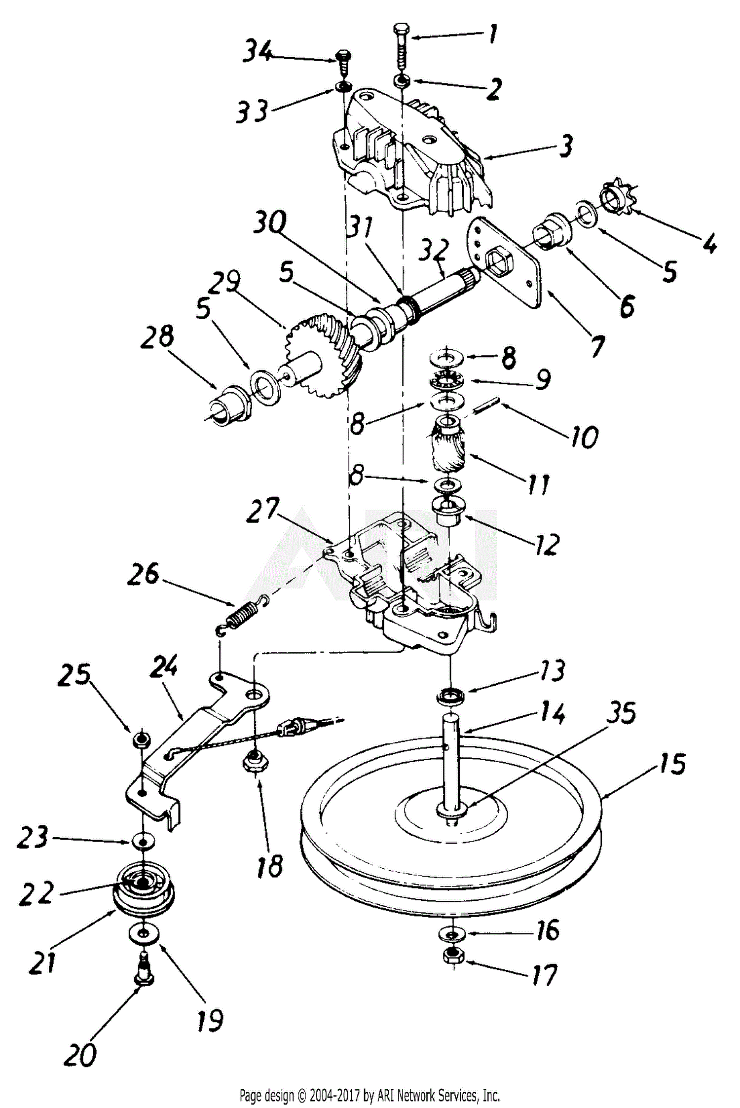 MTD 128-476R190 Lawn Boss 22 (1988) Parts Diagram for Transmission Assembly