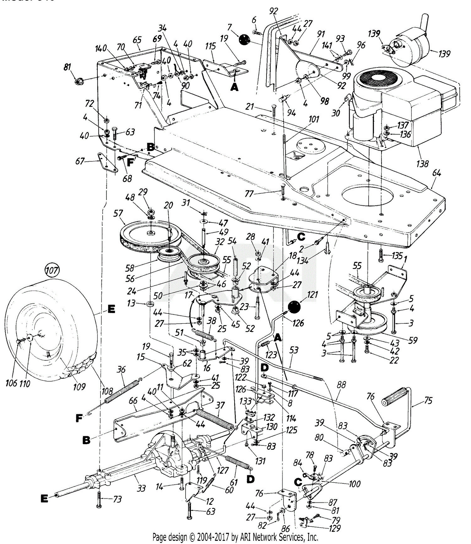 MTD 138-346-190 L-11 (1988) Parts Diagram for Drive Assembly