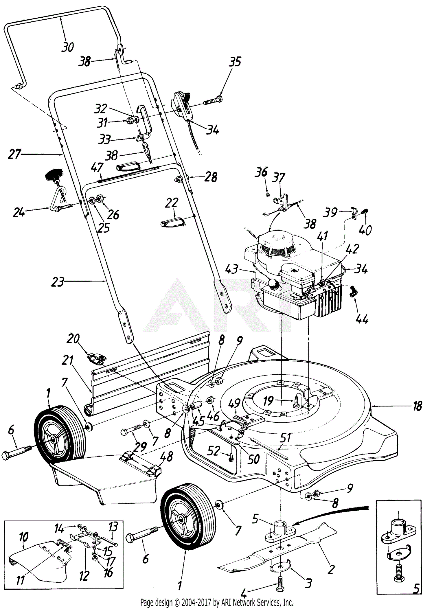 MTD 119-050R190 Lawn Boss 20 (1989) Parts Diagram for Rotary Mower