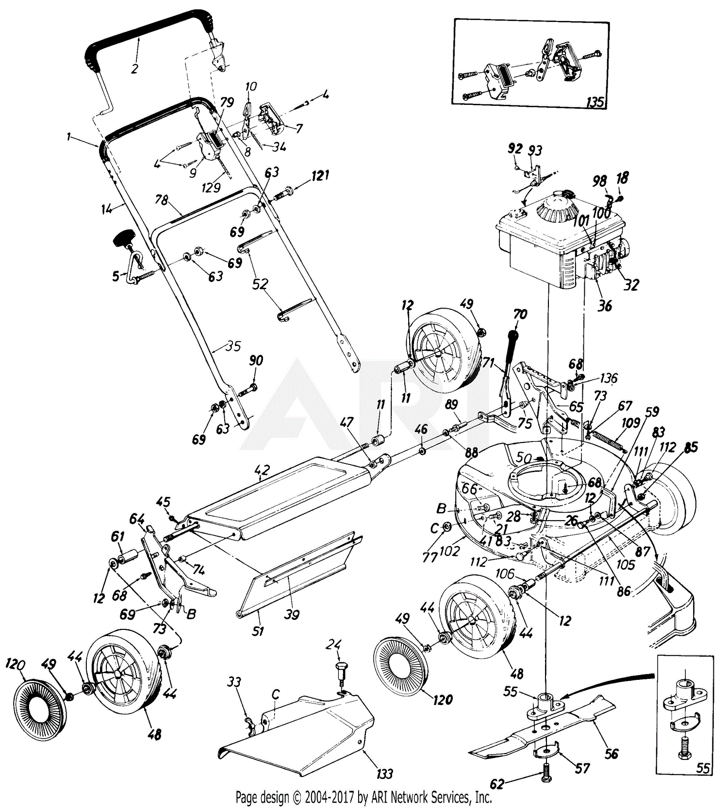 MTD 119-809R190 Lawn Boss 21 (1989) Parts Diagram for Rotary Mower