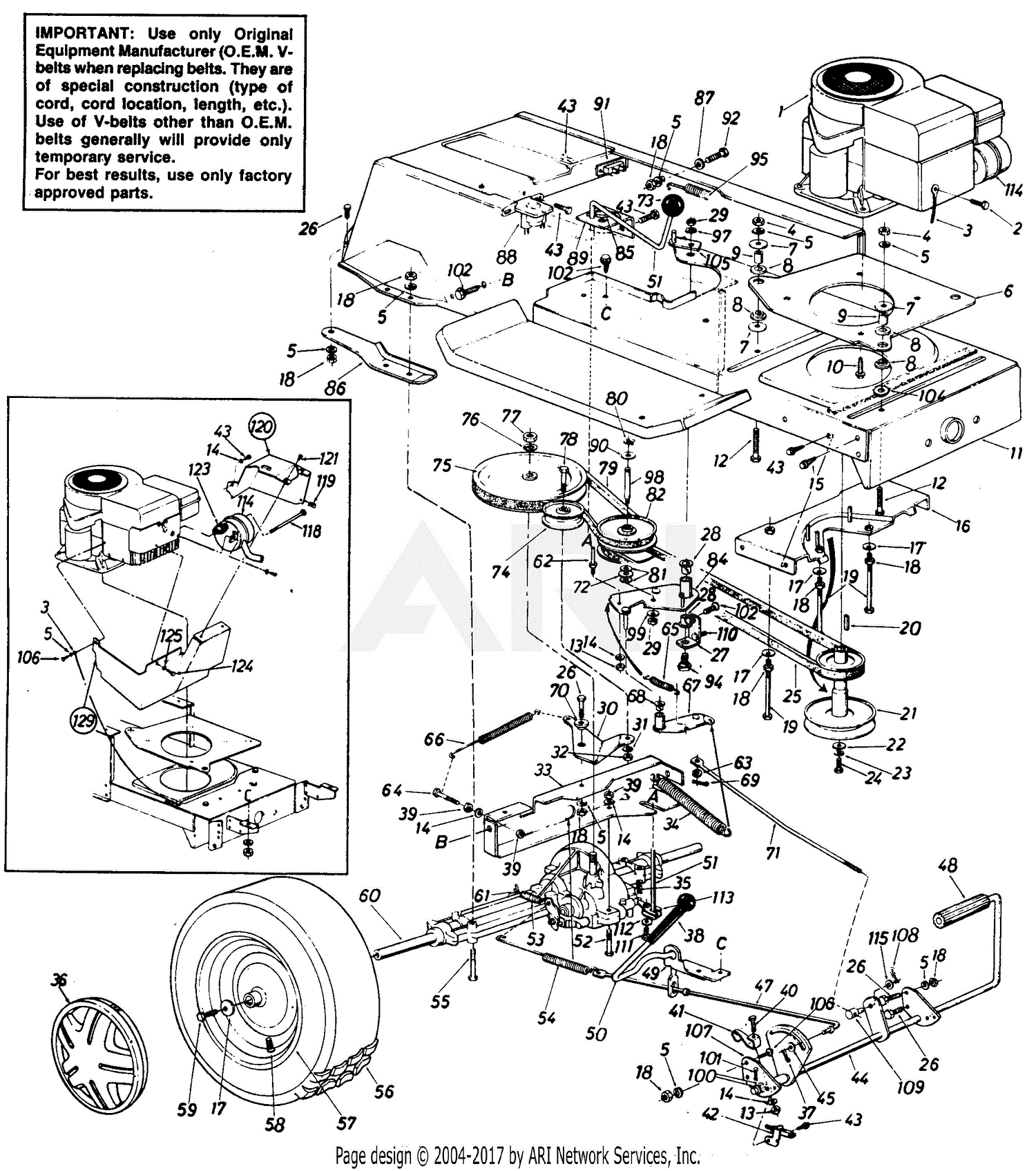 MTD 138-656-190 LT-12 (1989) Parts Diagram for Drive Mounting Assembly