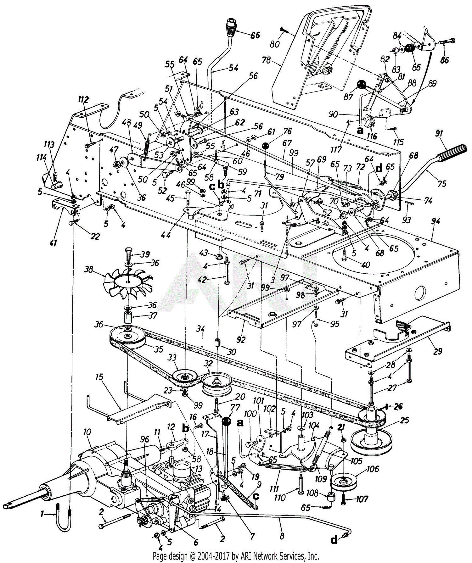 MTD 139-786-190 LGT-165 (1989) Parts Diagram for Drive Mounting Assembly