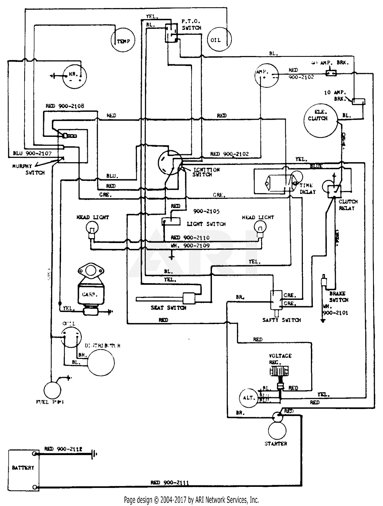 MTD 130-027-190 FR-2200G (1990) Parts Diagram for Wiring Diagram FR-2200G