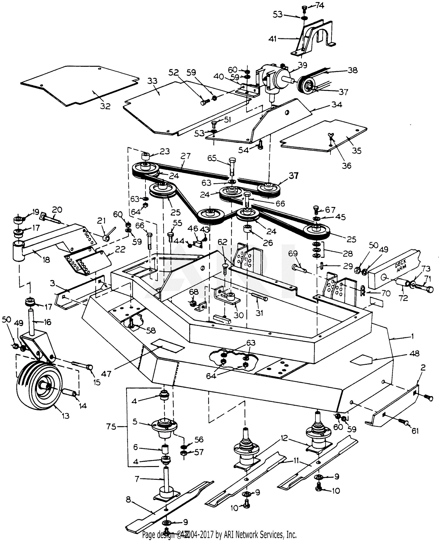 MTD 131-002-190 FR-12 (1991) Parts Diagram for 52-Inch Rear Discharge ...