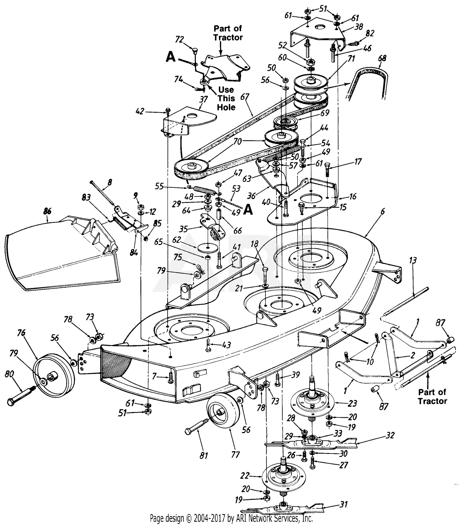 MTD 131-826H190 LGT-165 (1991) Parts Diagram for 46-Inch Mowing Deck ...