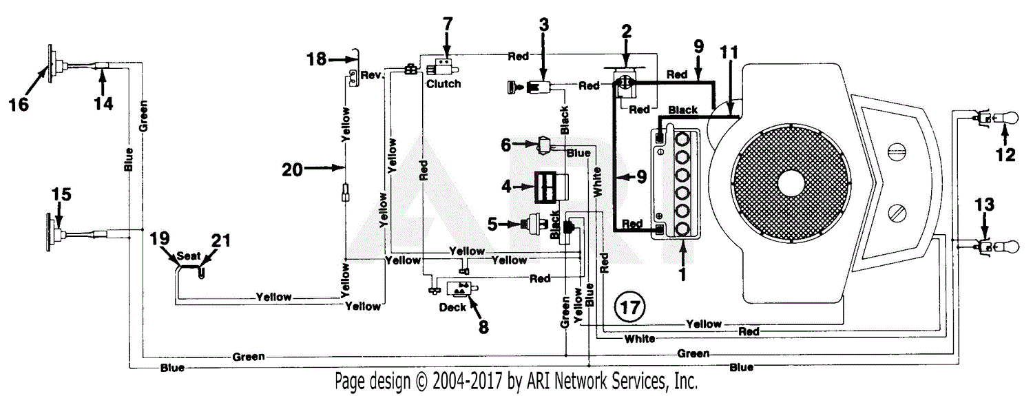 MTD 131-826H190 LGT-165 (1991) Parts Diagram for Electrical Assembly