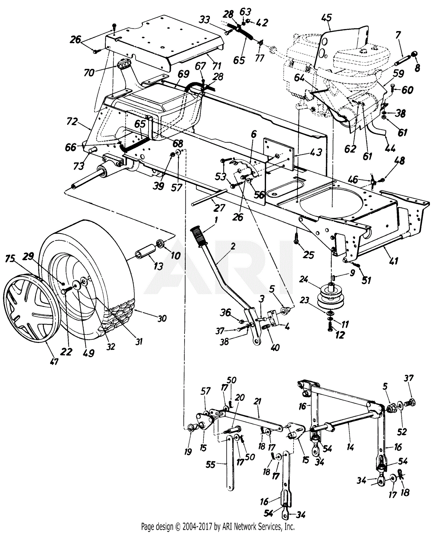 MTD 131-826H190 LGT-165 (1991) Parts Diagram for Lift Assembly