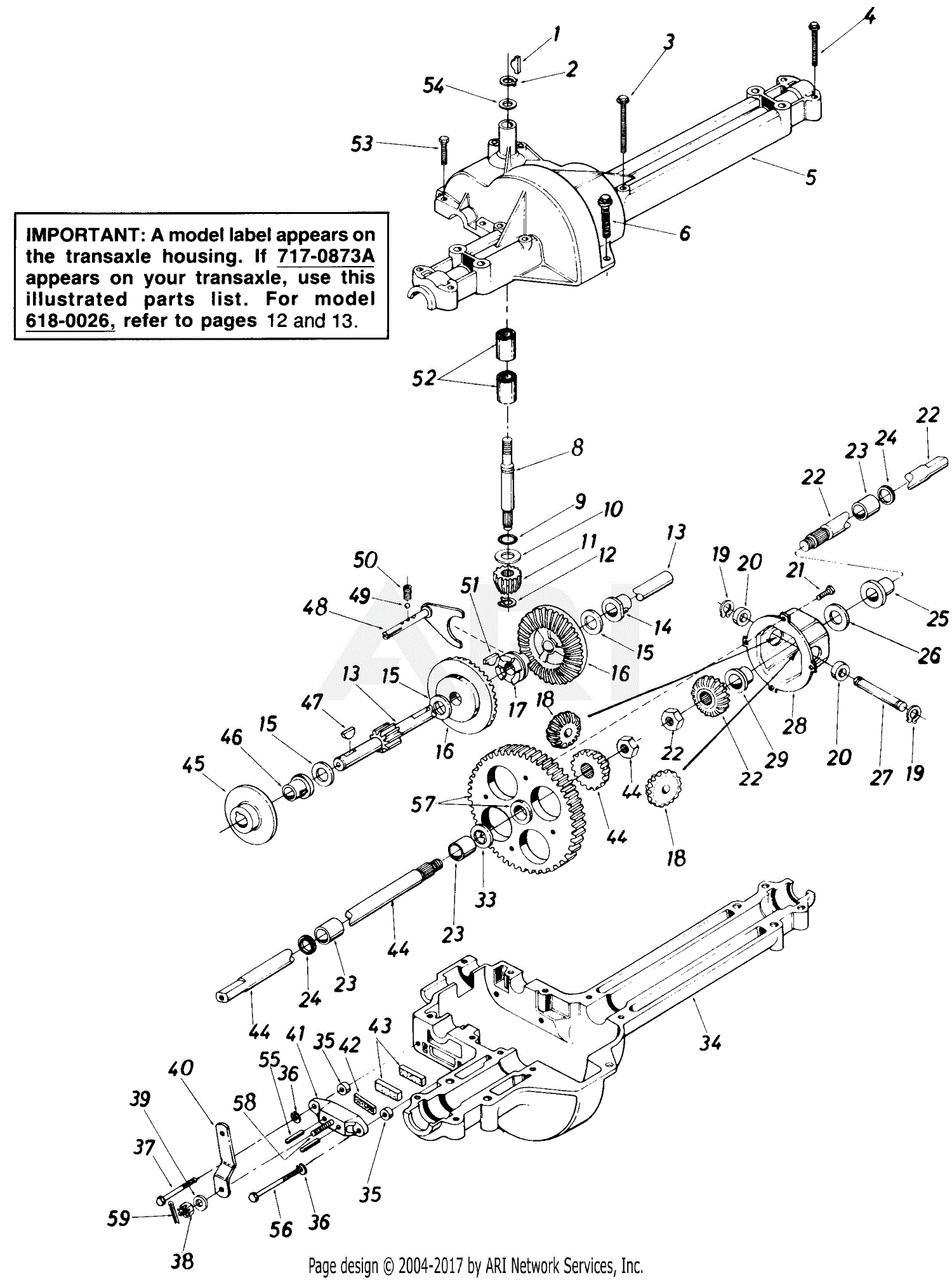 MTD 131-511C190 R-86 (1991) Parts Diagram for Single Speed Transaxle ...