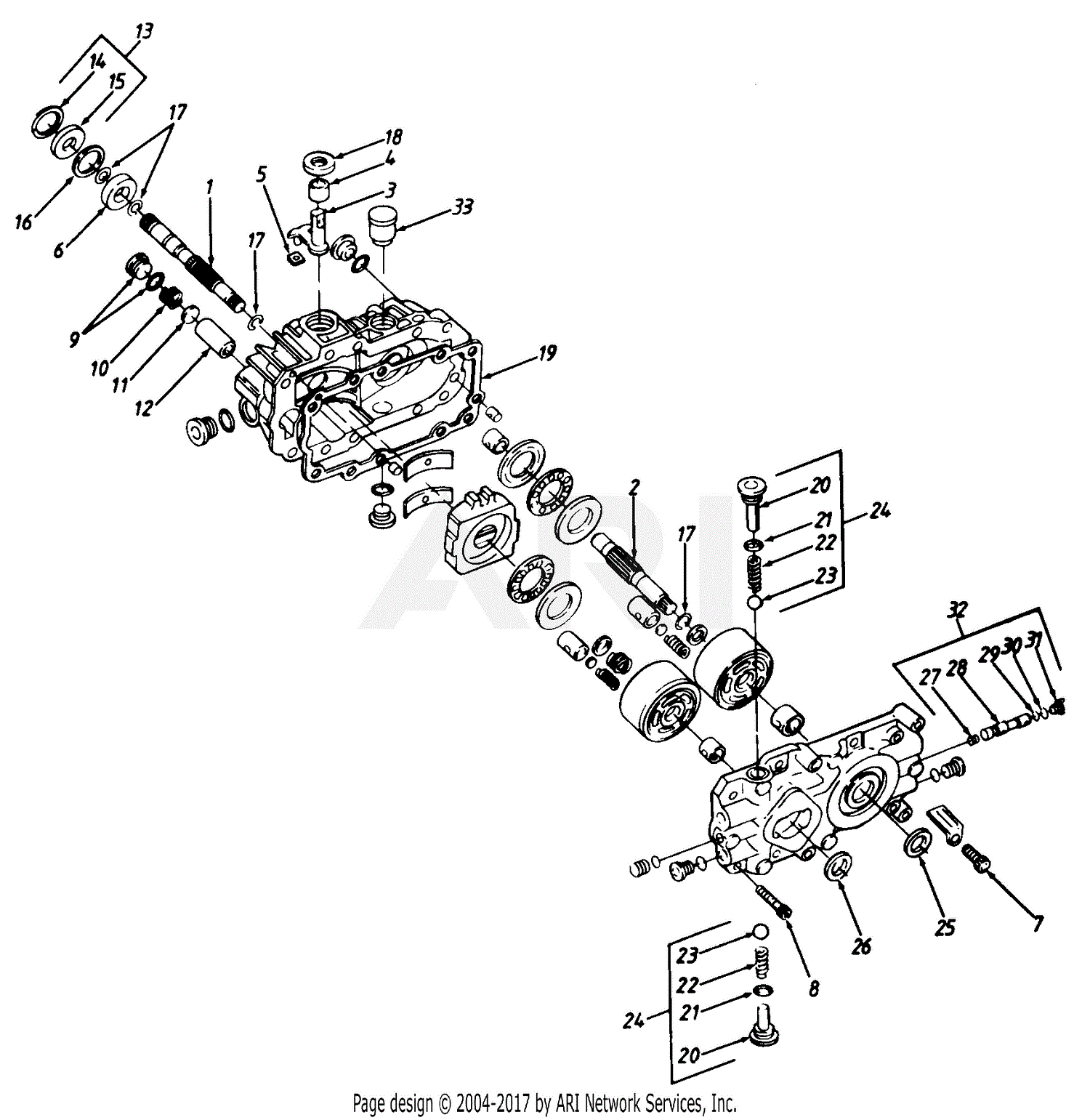 Ranch King 145-842 - Ranch King Garden Tractor (1985) Hydrostatic  Transmission Parts Lookup with Diagrams