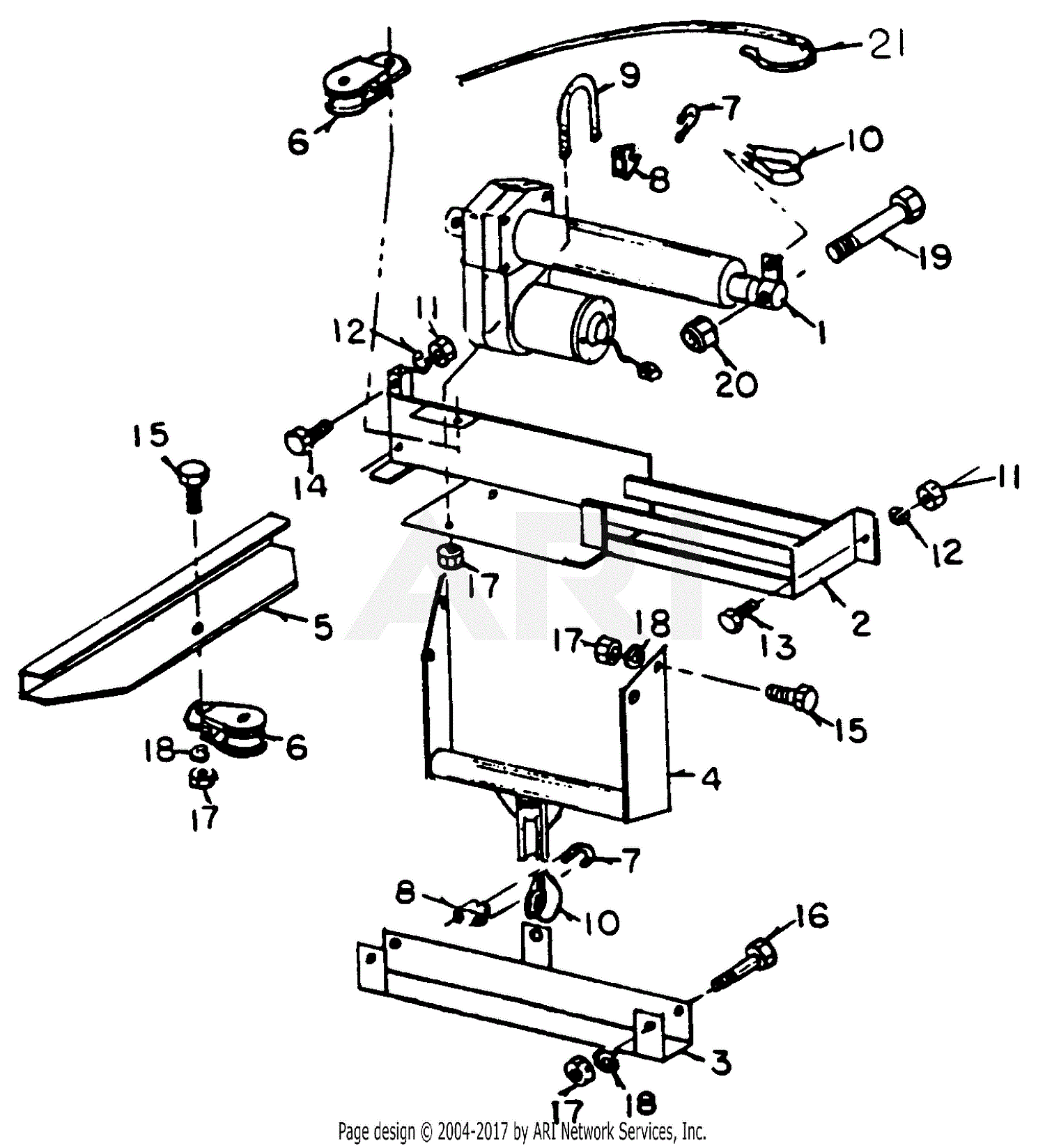 MTD 190-862-190 Electric Lift (1992) Parts Diagram for Electric Lift