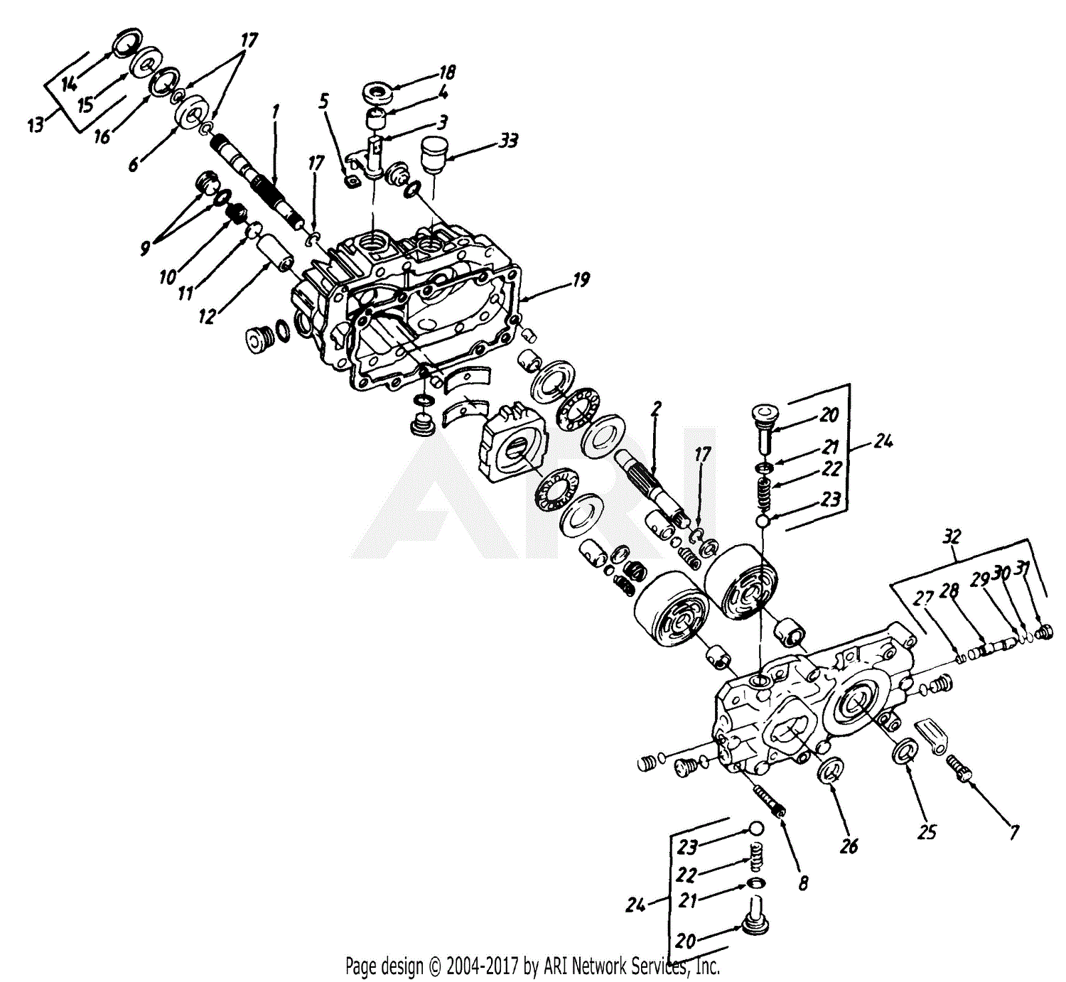 MTD 132836H190 GT185 (1992) Parts Diagram for Hydrostatic Transmission