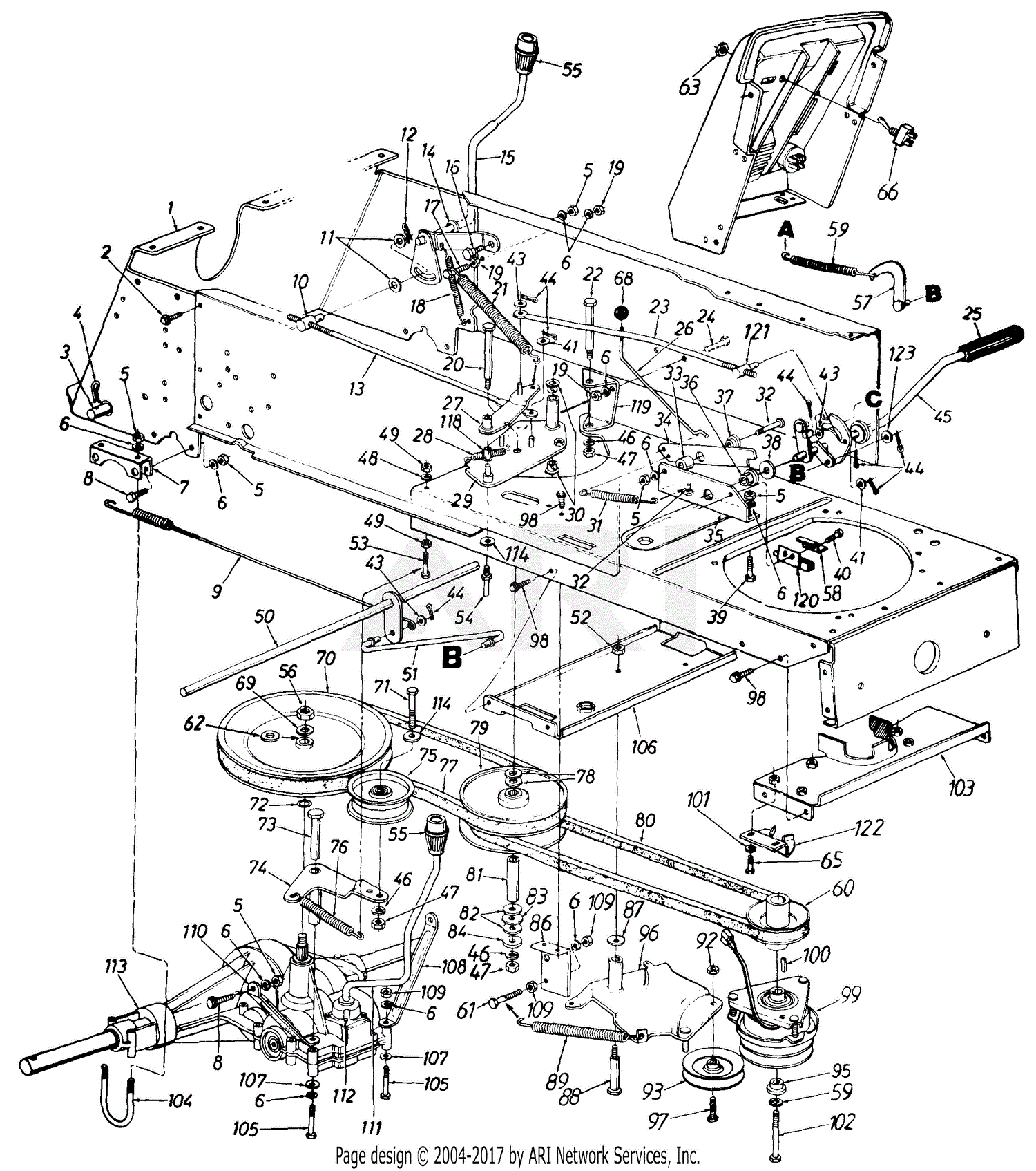 MTD 142-856H190 GT-180 (1992) Parts Diagram for Drive System