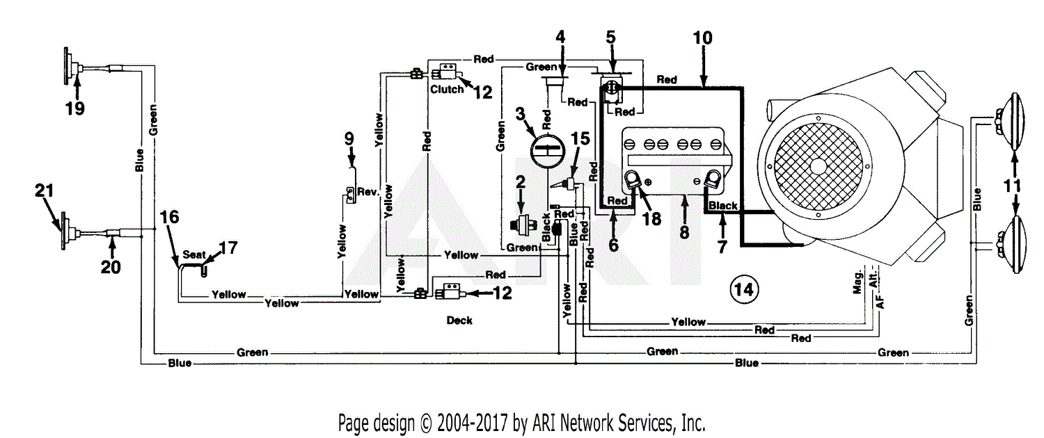 MTD 143-998-190 GT-1855 (1993) Parts Diagram for Electrical System