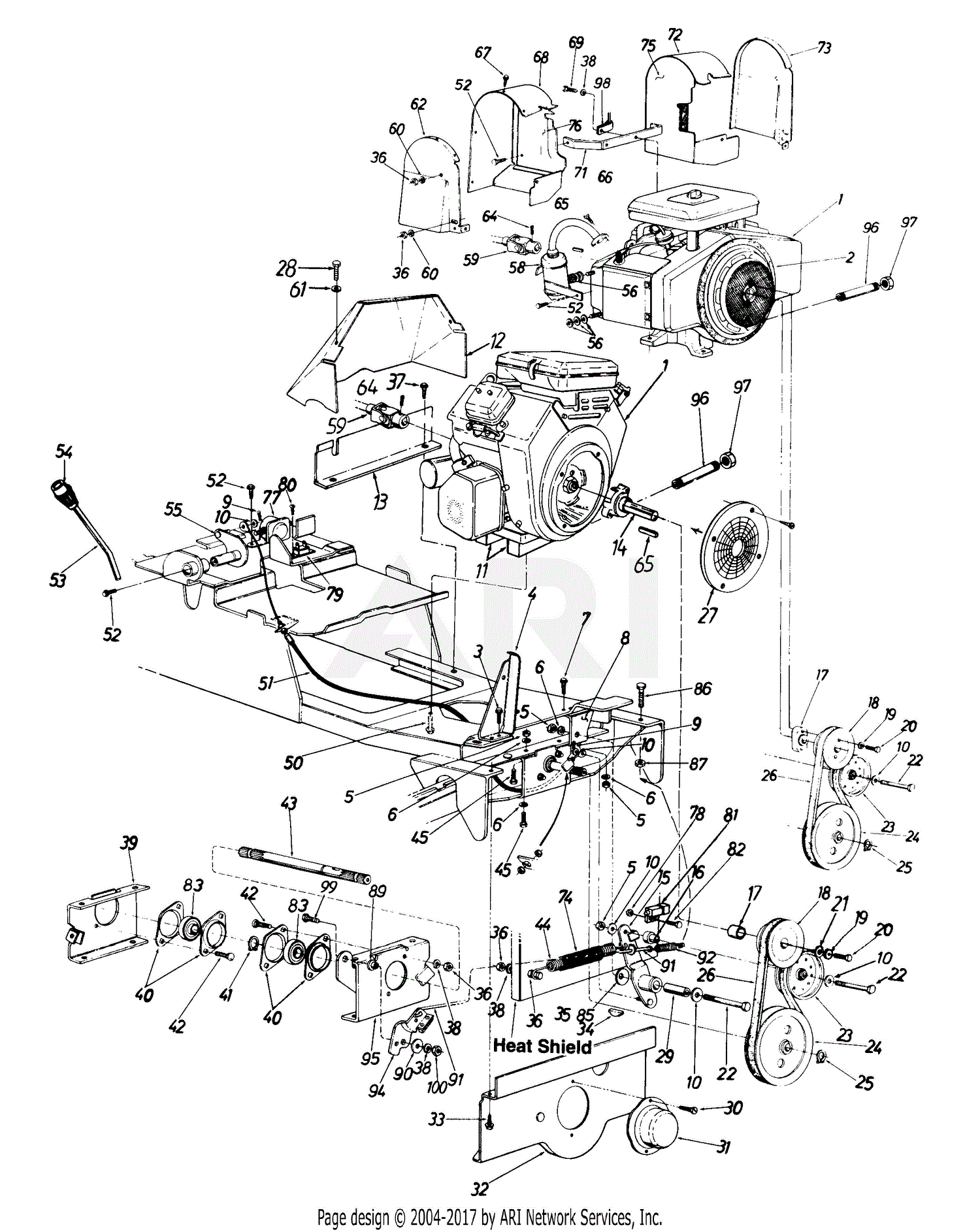 MTD 143-998-190 GT-1855 (1993) Parts Diagram for Universal Drive Shaft ...