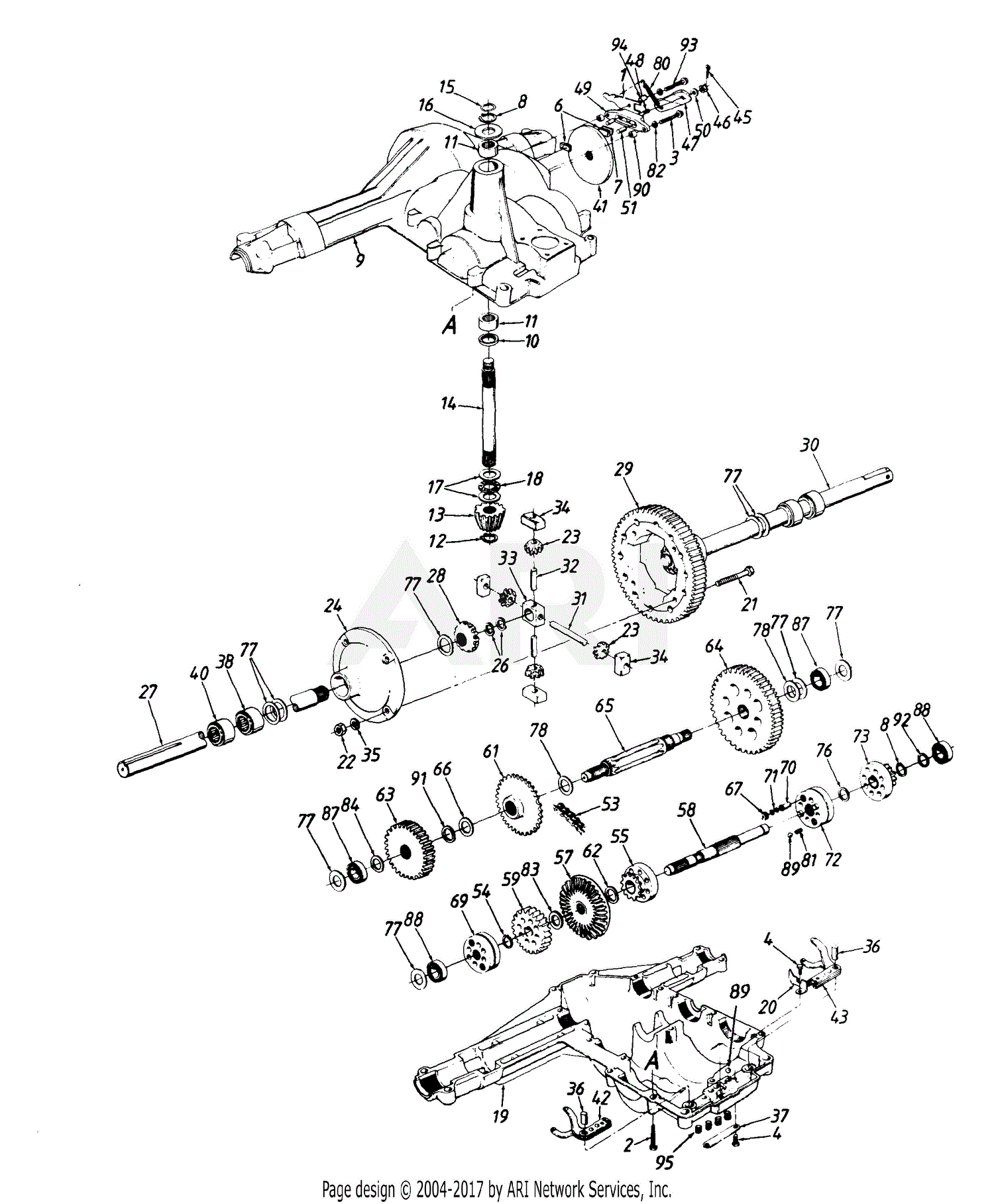 MTD 143U846H190 GT-180 (1993) Parts Diagram for Transaxle