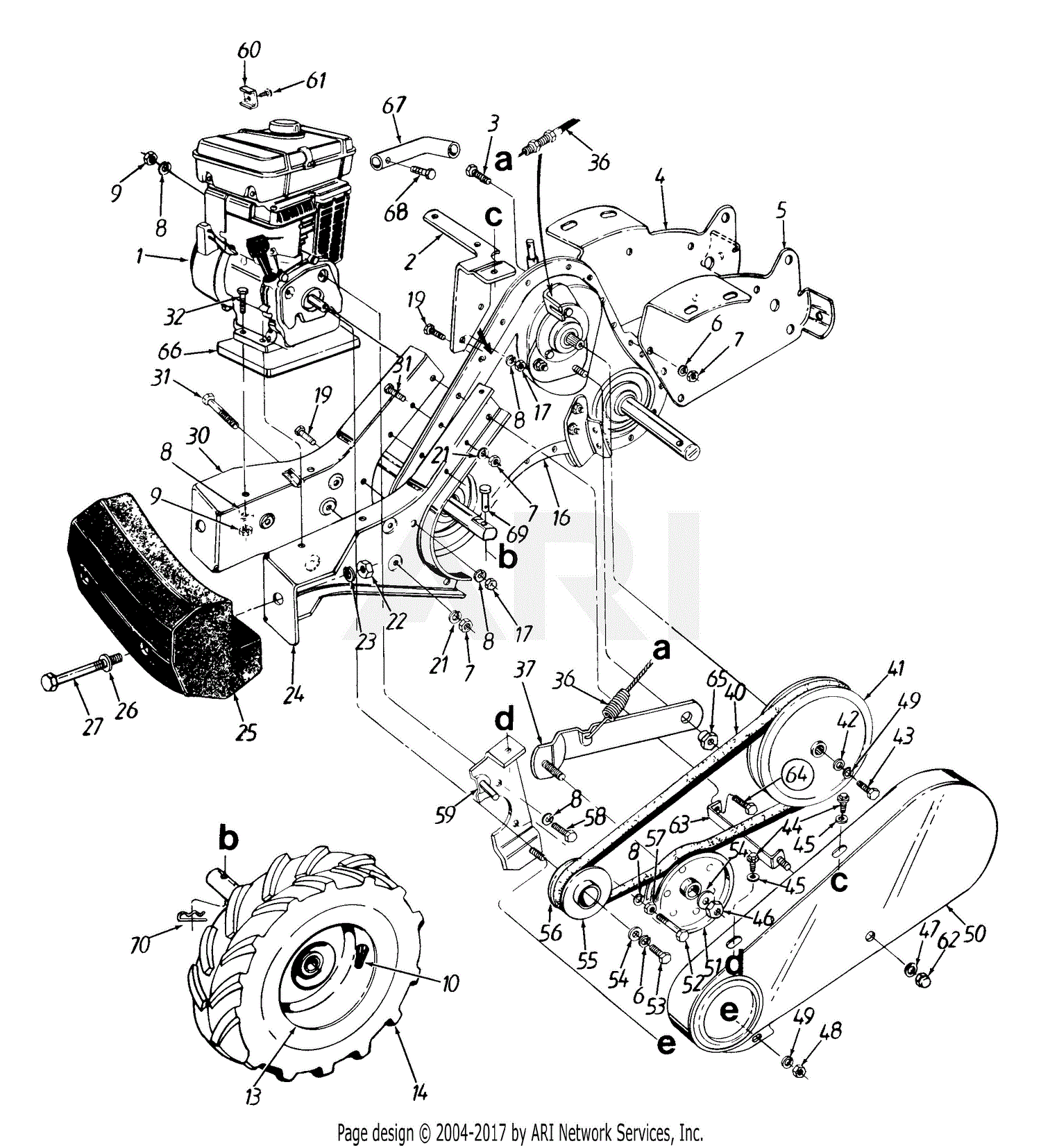 MTD 214-447-190 Roto Boss 550 (1994) Parts Diagram for Engine & Drive ...