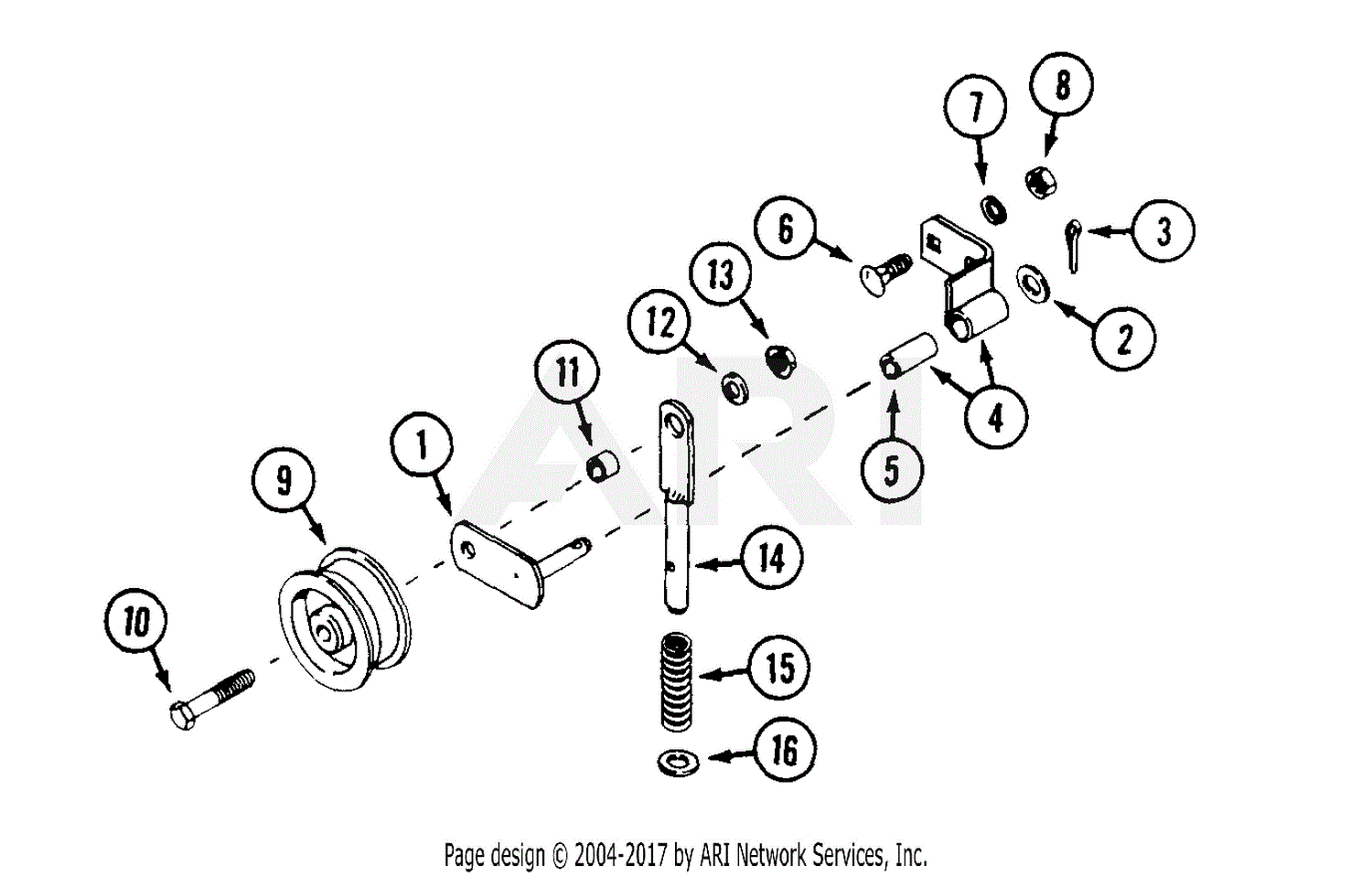 Mtd 135 028 190 Fr 1800d 1995 Parts Diagram For Drive Idler