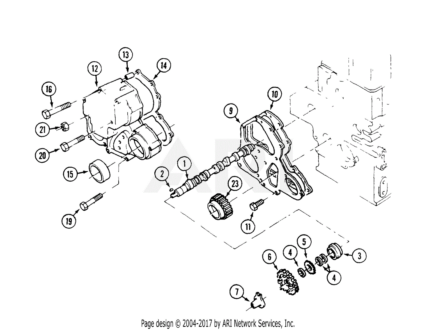 Mtd 135 028 190 Fr 1800d 1995 Parts Diagram For Timing Gear And Camshaft