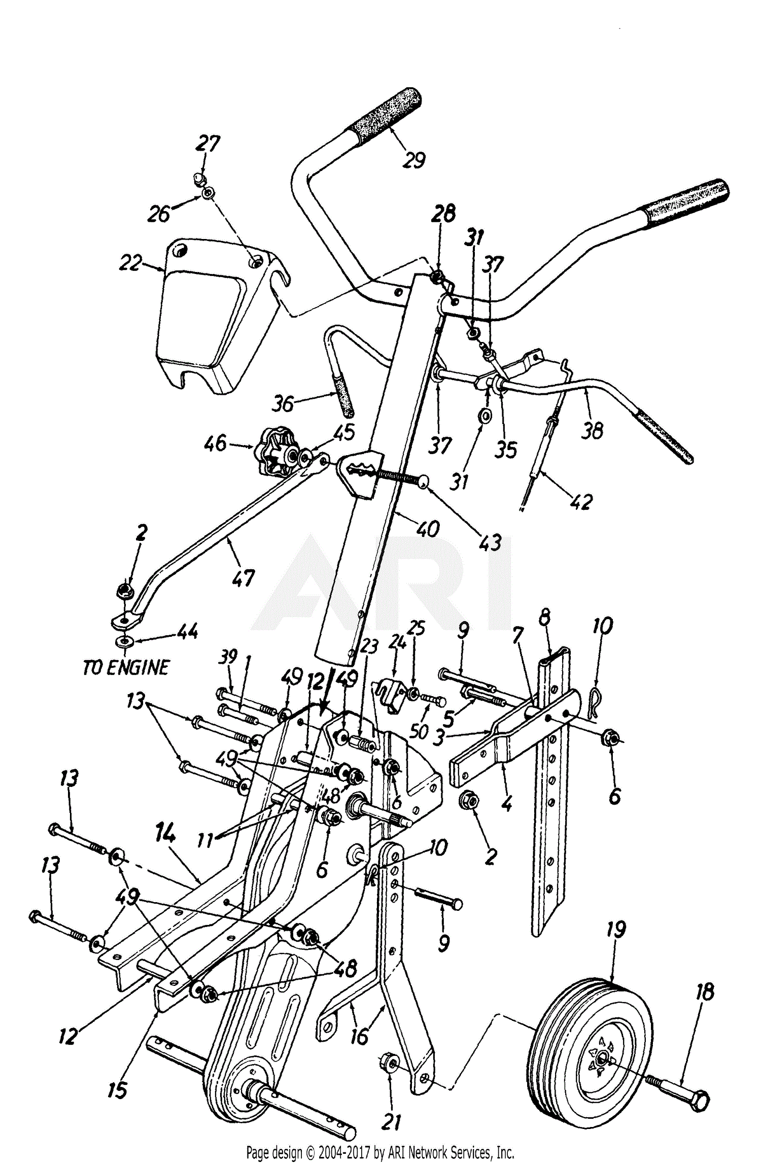 MTD 215-340-190 Roto Boss 500 (1995) Parts Diagram for Tiller ...