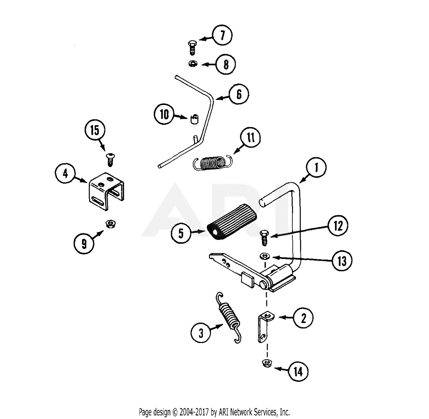 MTD 136-015-190 FR-200 (1996) Parts Diagram for Parking Brake