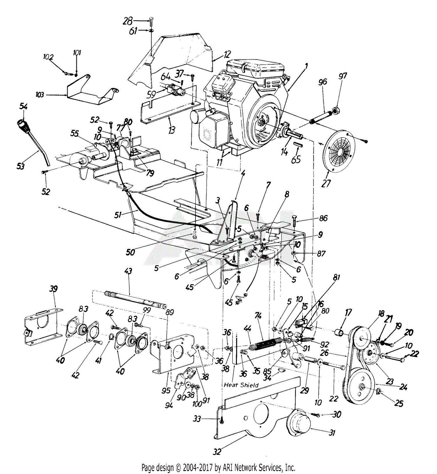 MTD 146-992-190 Garden Tractor GT-2055 (1996) Parts Diagram for Engine ...