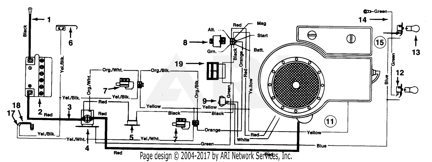 Mtd 136c471f190 Lawn Tractor L 12 1996 Parts Diagram For Switches And Lights Wiring Diagram