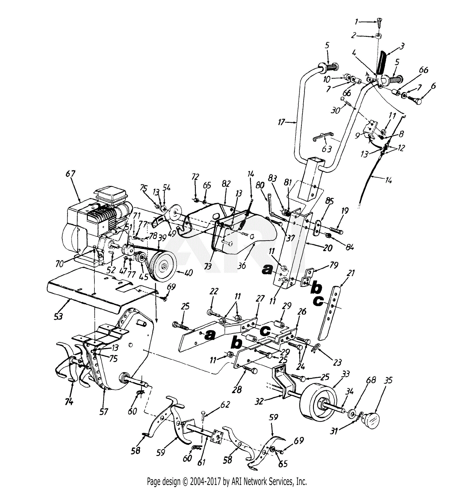 Mtd 216-035-190 Roto Boss Tiller - 3 1 2 H.p. (1996) Parts Diagram For 