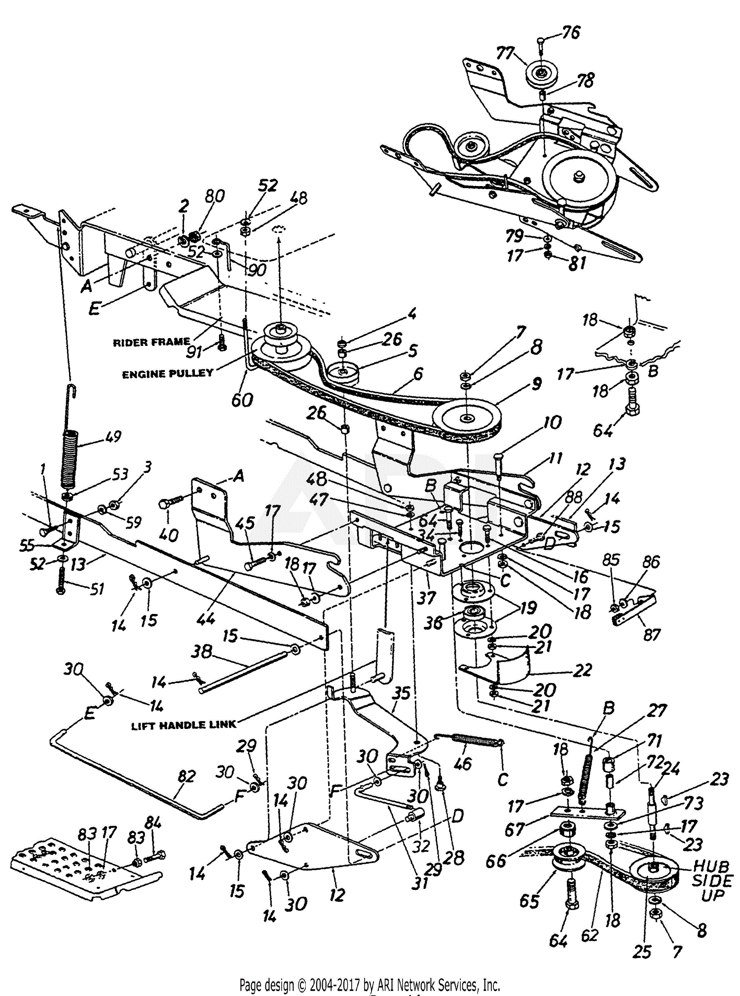 MTD 190491000 (1997) (White) Parts Diagram for 36Inch Snow Thrower