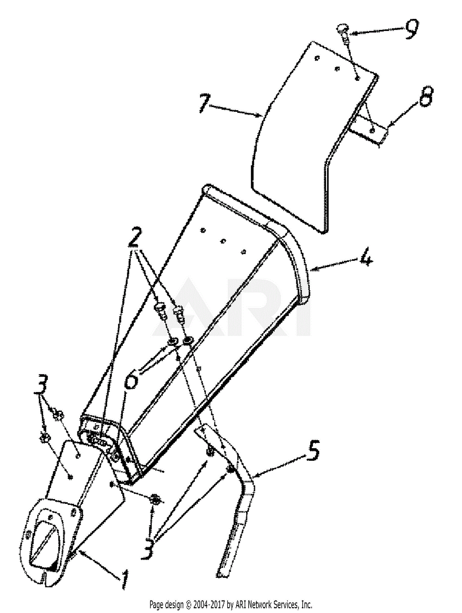 MTD 247-315C190 Yard Boss 950 (1997) Parts Diagram for Chute