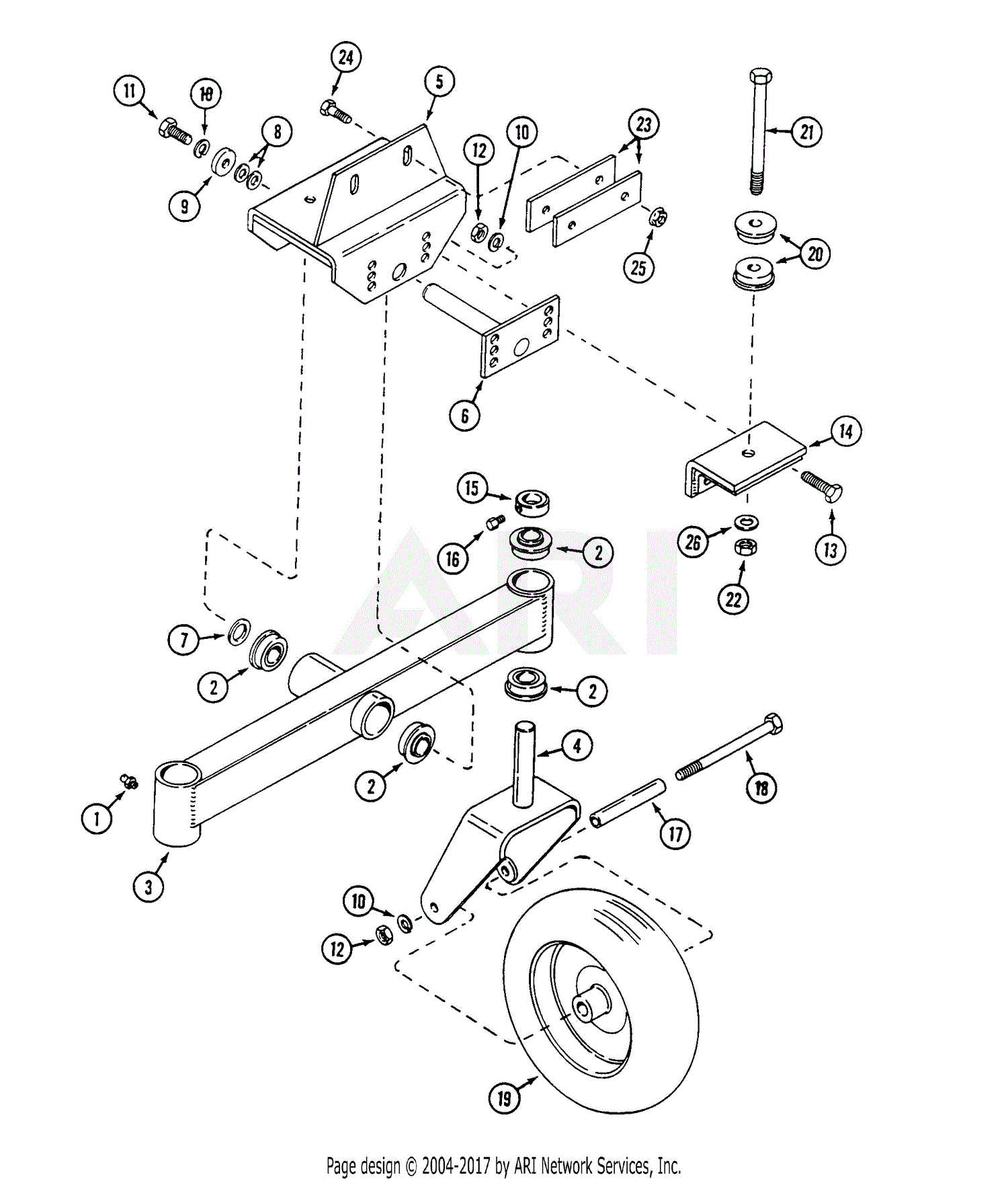 MTD 13A-015-190 FR-200 (1997) Parts Diagram for DTW10 Dual Tail Wheel