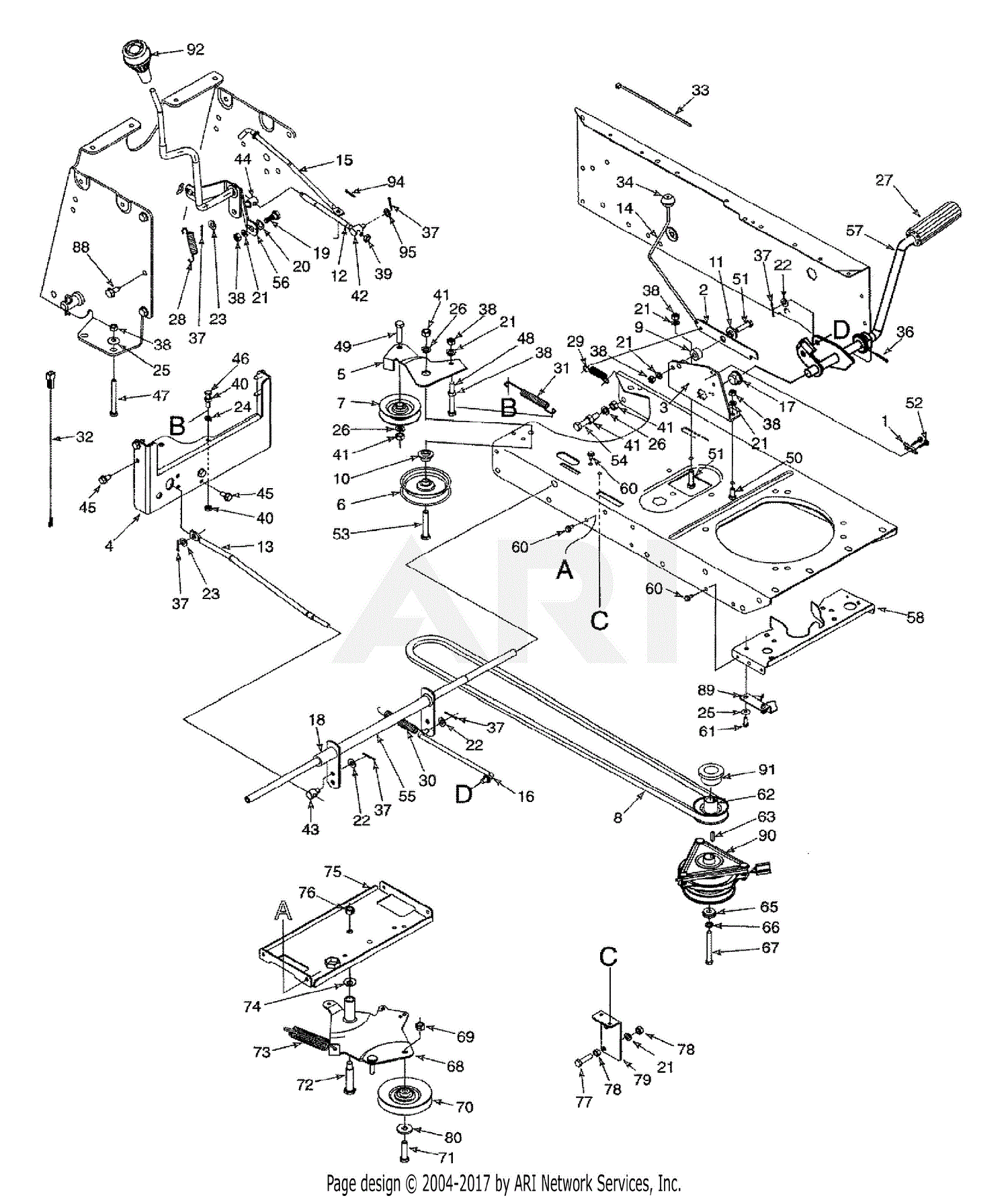 MTD 14AU836H190 GT-185 (1997) Parts Diagram for Idler Brkt ... cub cadet 147 wiring diagram 