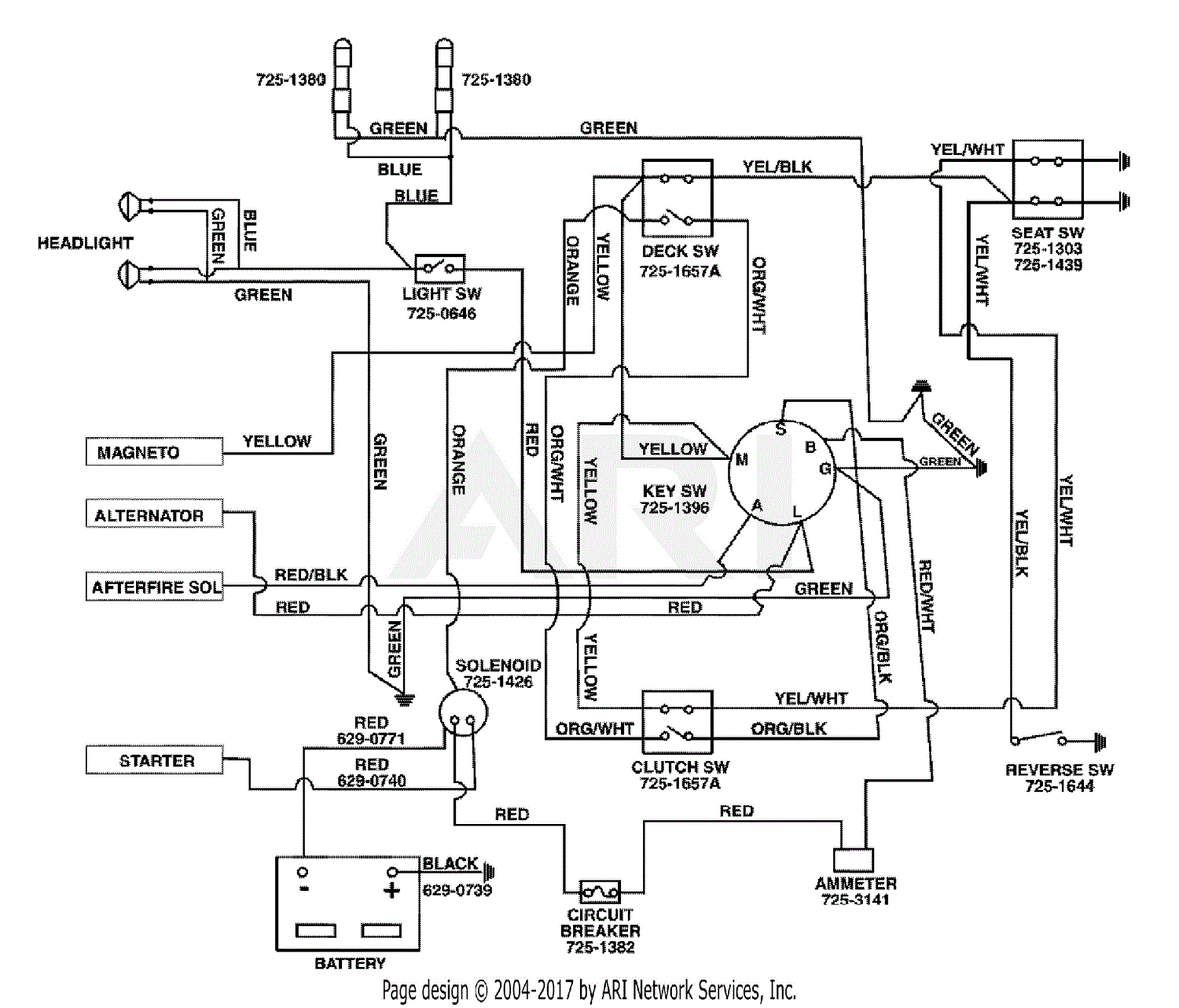 MTD 14A-992-190 GT-2055 (1997) Parts Diagram for Schematic