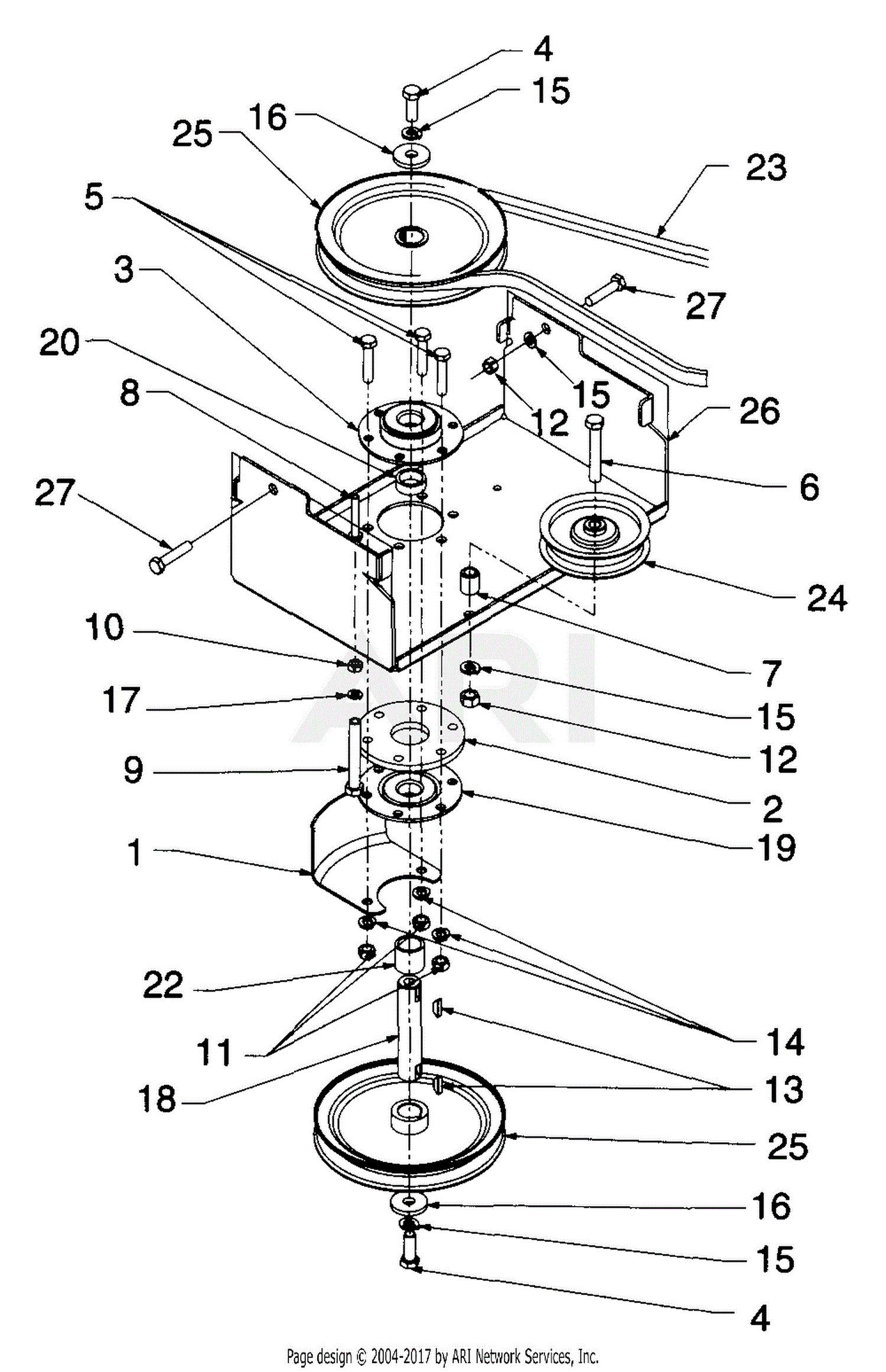 MTD 190-624-000 (1998) (White) Parts Diagram for Carriage Assembly