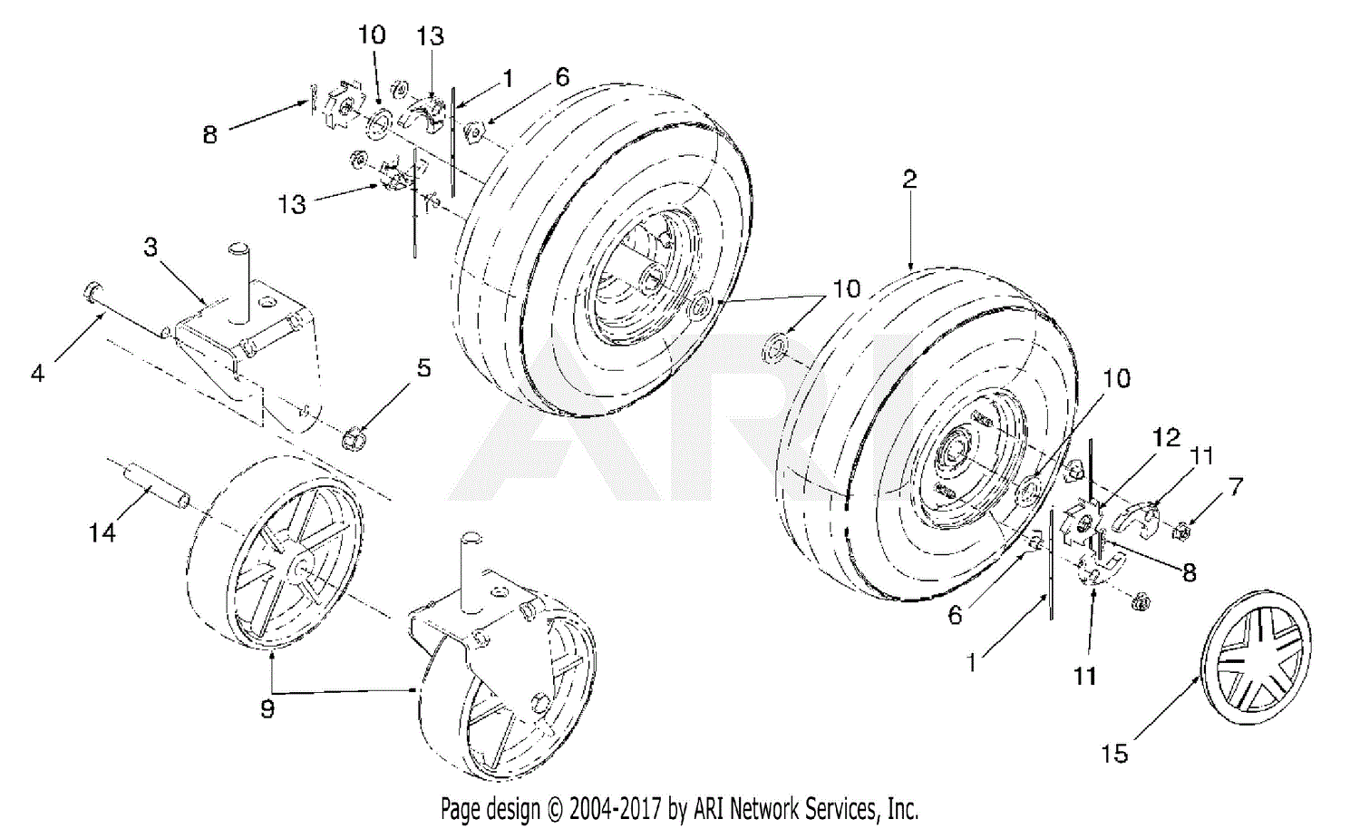 Mtd 24a 203b190 Yard Boss 550 1998 Parts Diagram For Wheel And Ratchet Rim Assemblies 8508