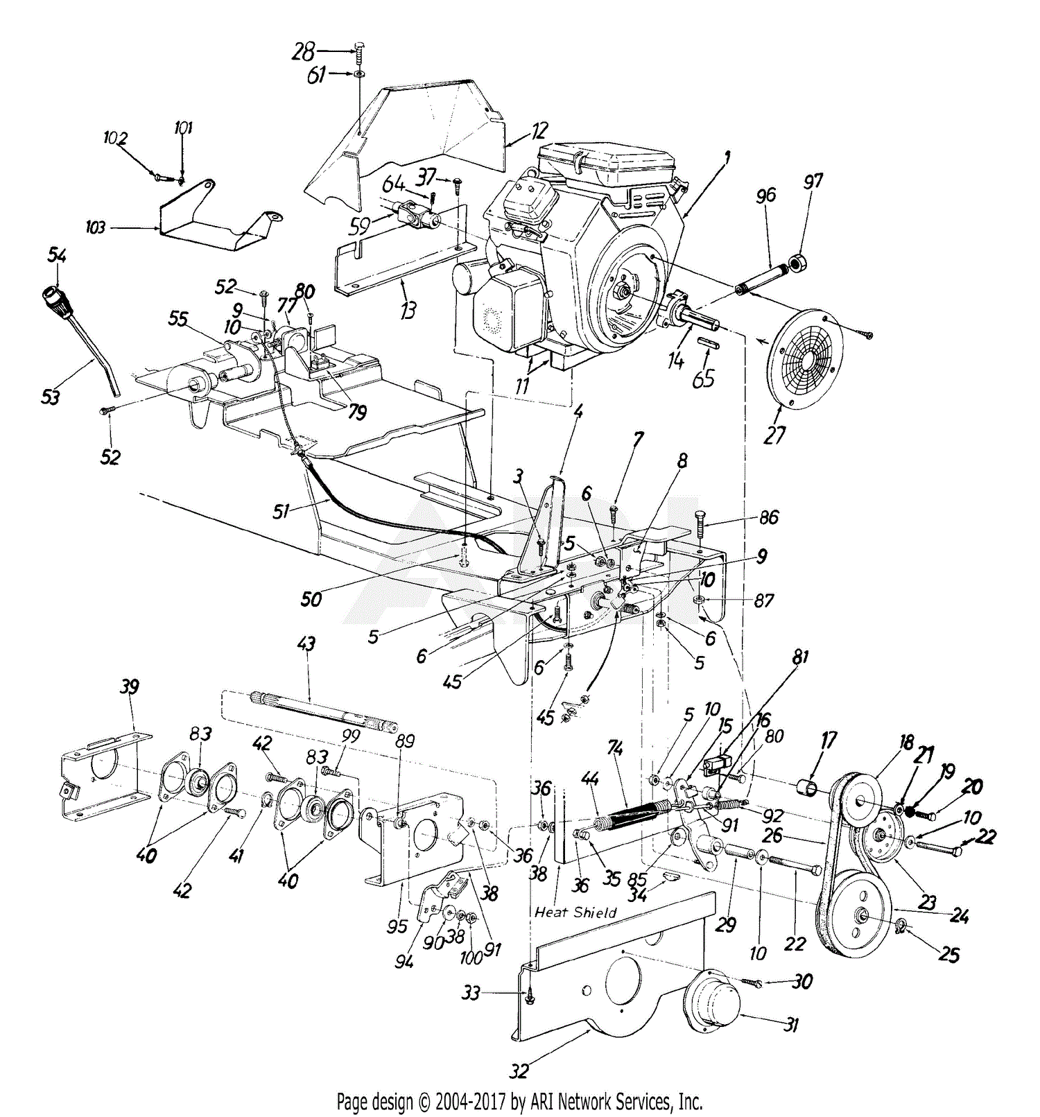 MTD 14A-992-190 GT-2055 (1999) Parts Diagram for Engine Accessories ...