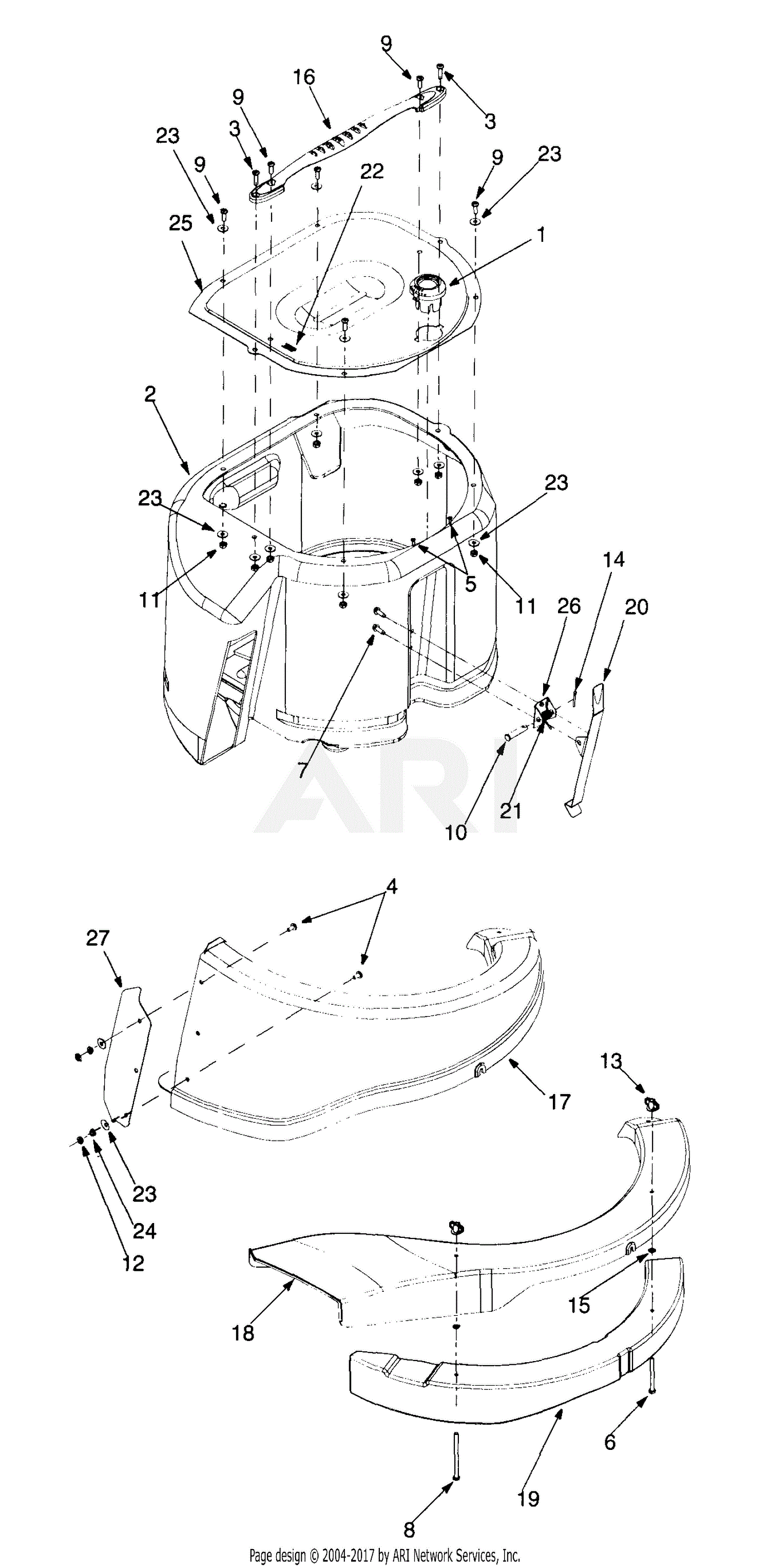 MTD 13A-325-190 Yard Bug (1999) Parts Diagram for Deck ... wiring diagram home 