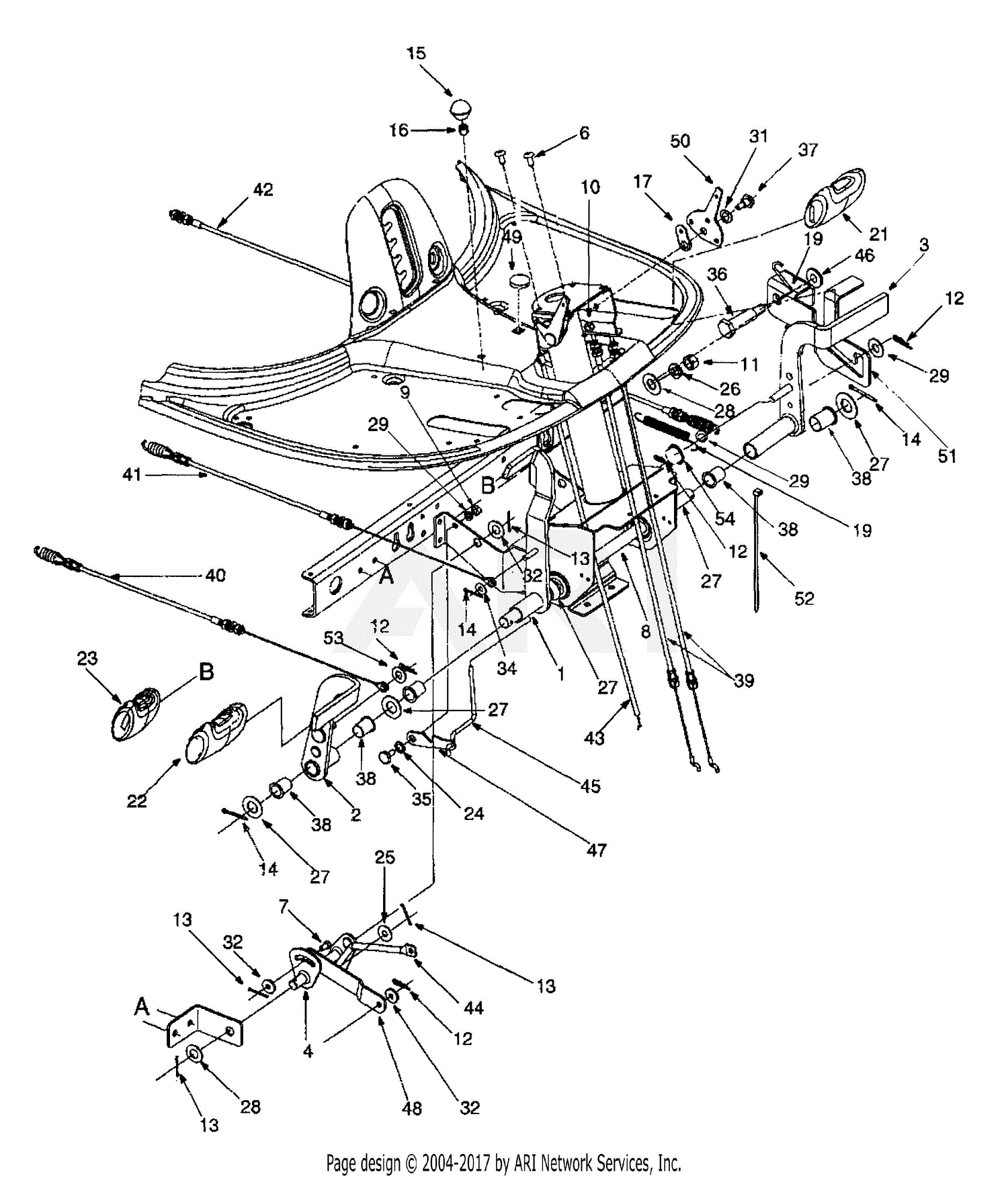 MTD 13A-325-190 Yard Bug (1999) Parts Diagram for Operation Control