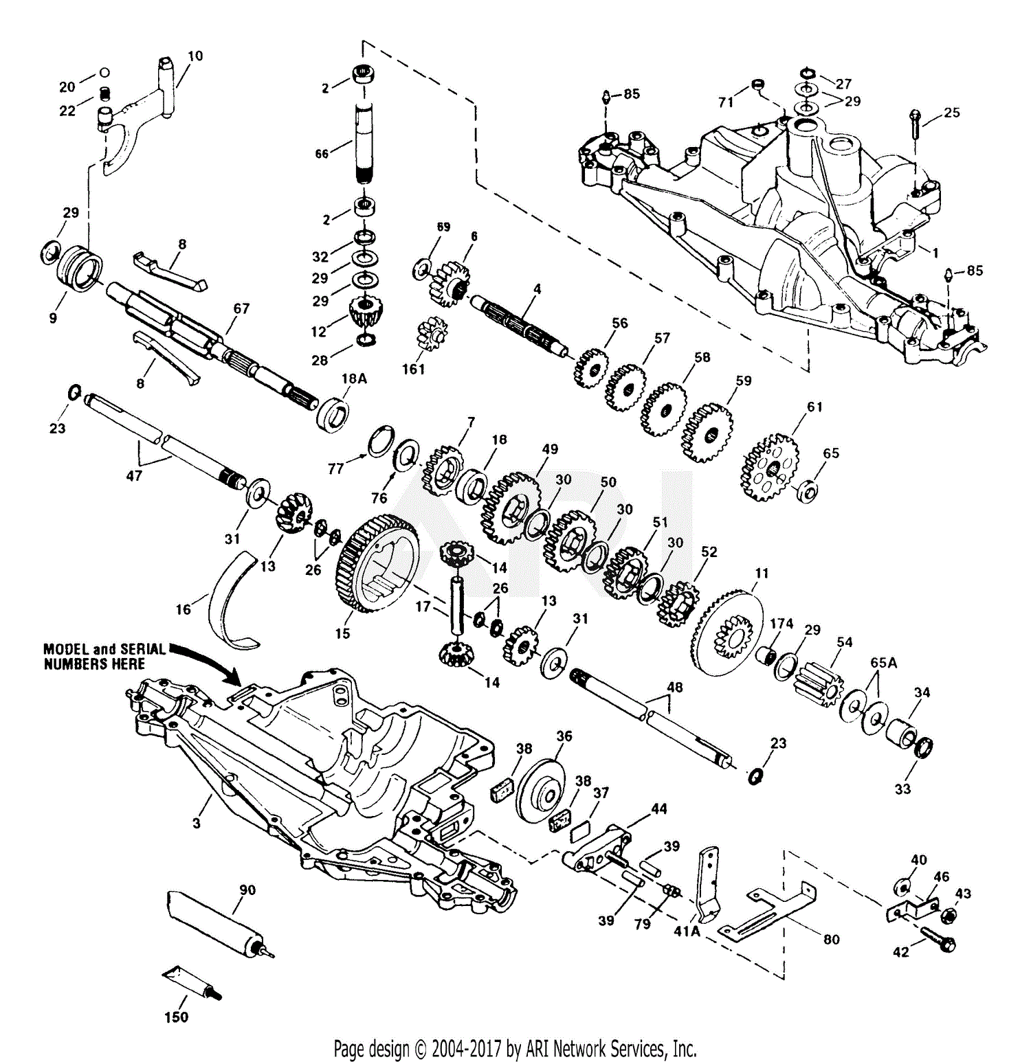 MTD 12A-750-190 833R (1999) Parts Diagram for Transaxle Assembly