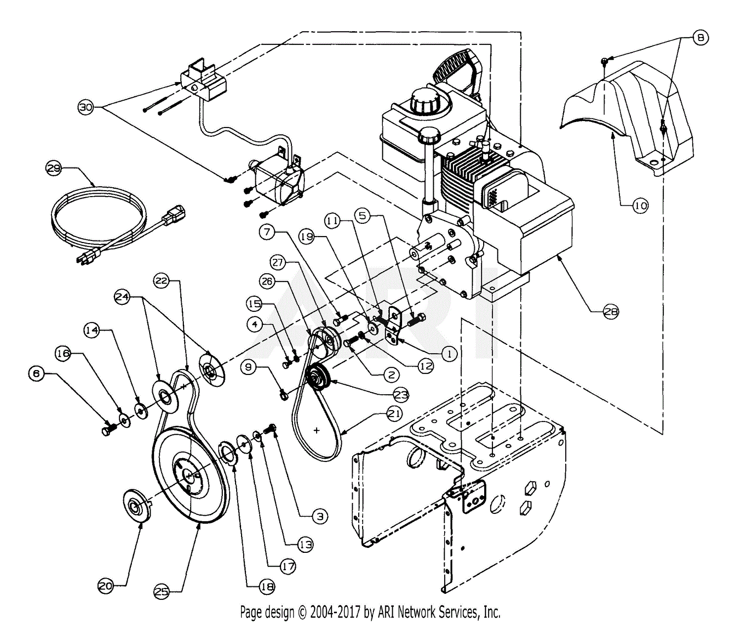 MTD 31AE633E190 Snow Boss 750 (1999) Parts Diagram for ...