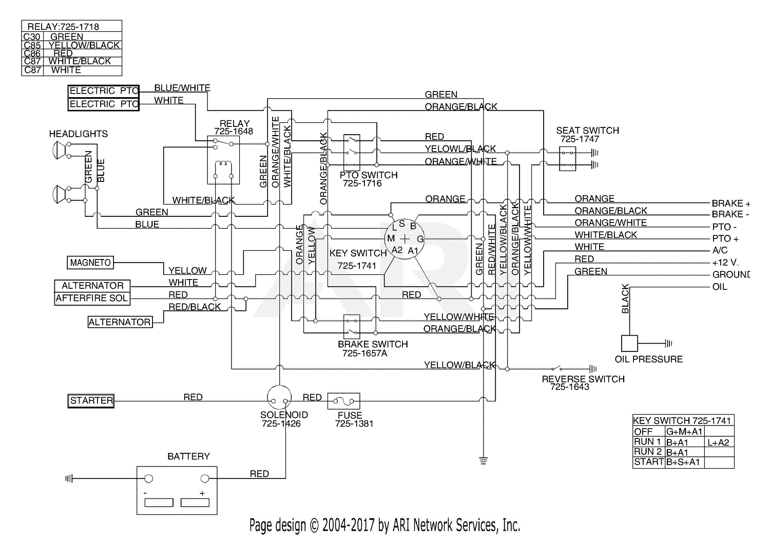 MTD 13AJ616H190 LT-2150 (2000) Parts Diagram for Electrical (Twin Cylinder)