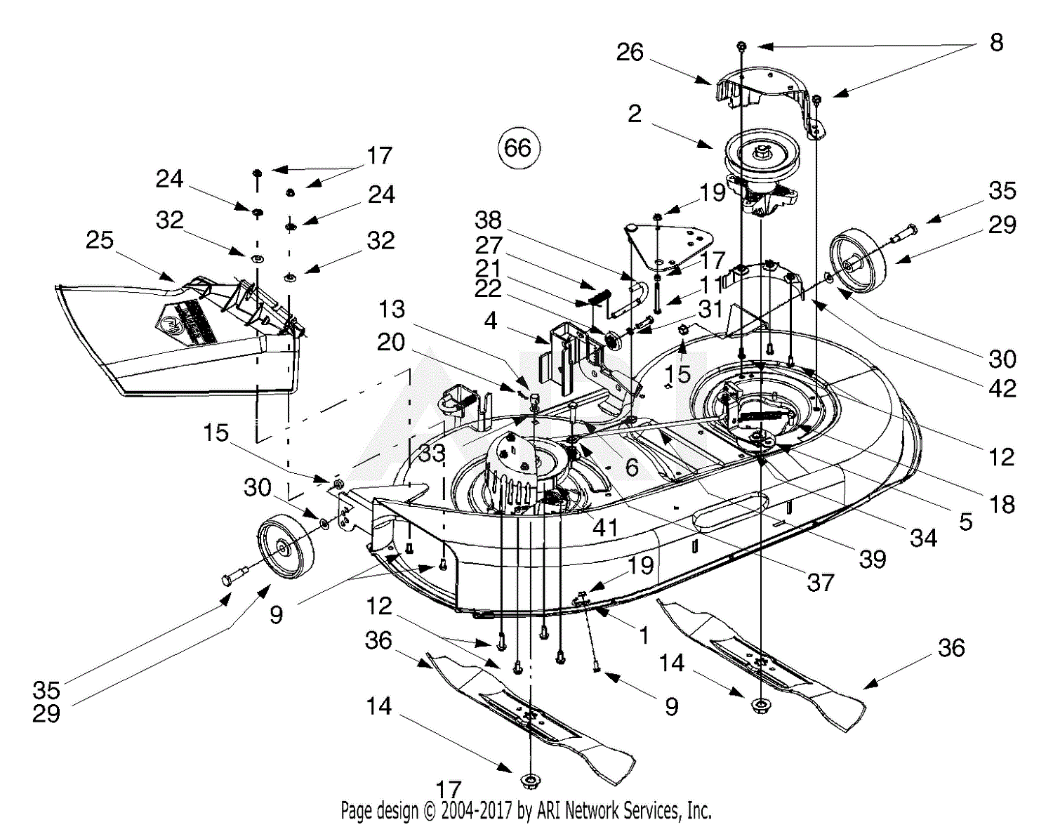 MTD 13AO616G190 LT-1650 (2000) Parts Diagram for 42-Inch ... pinto parts electrical diagram 