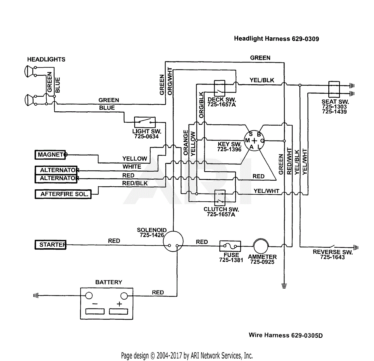MTD 13AP683G190 LT-1500 (2000) Parts Diagram for Electrical
