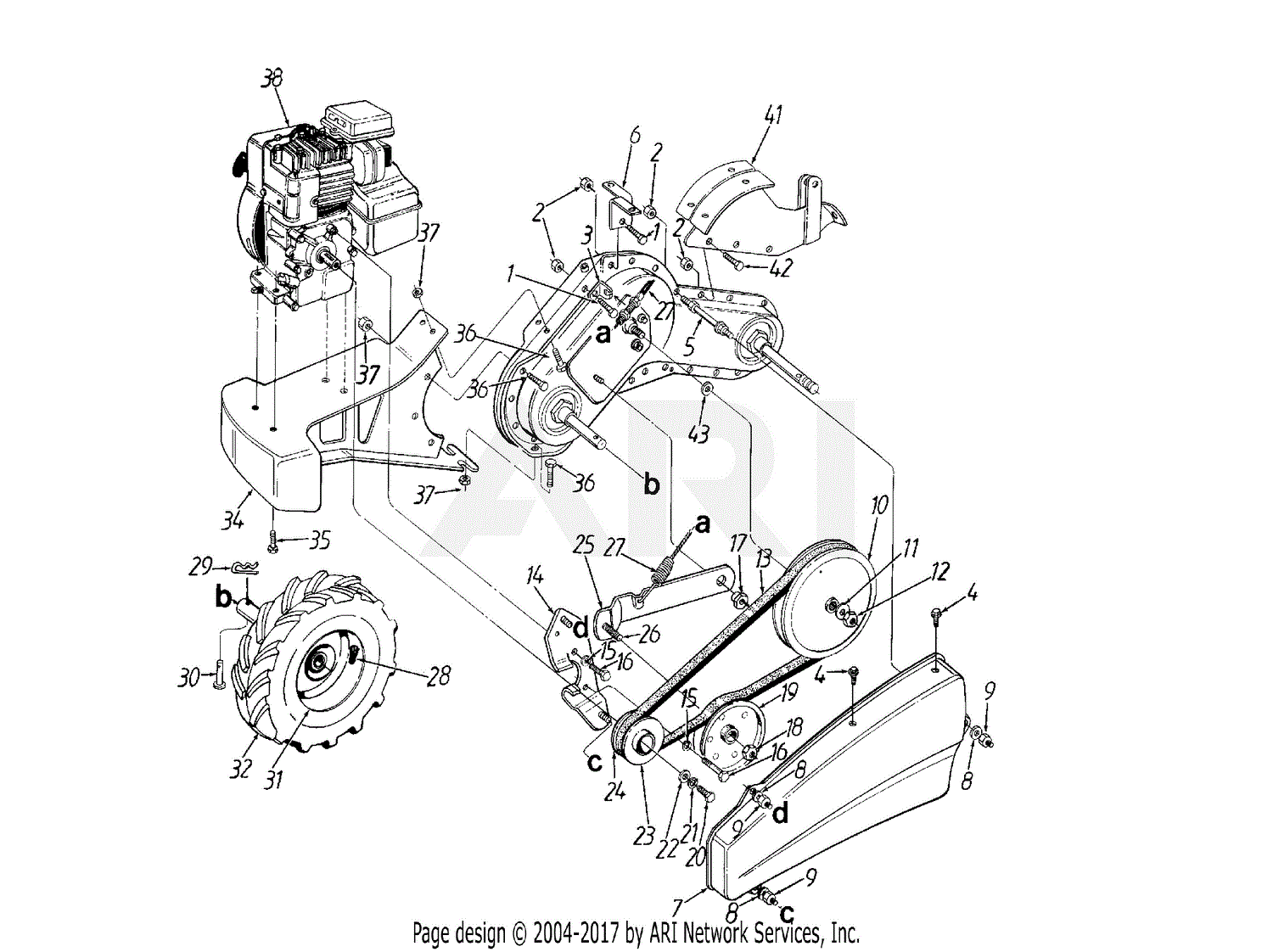 MTD 21AB412B190 RB-530 (2001) Parts Diagram for Drive Assembly