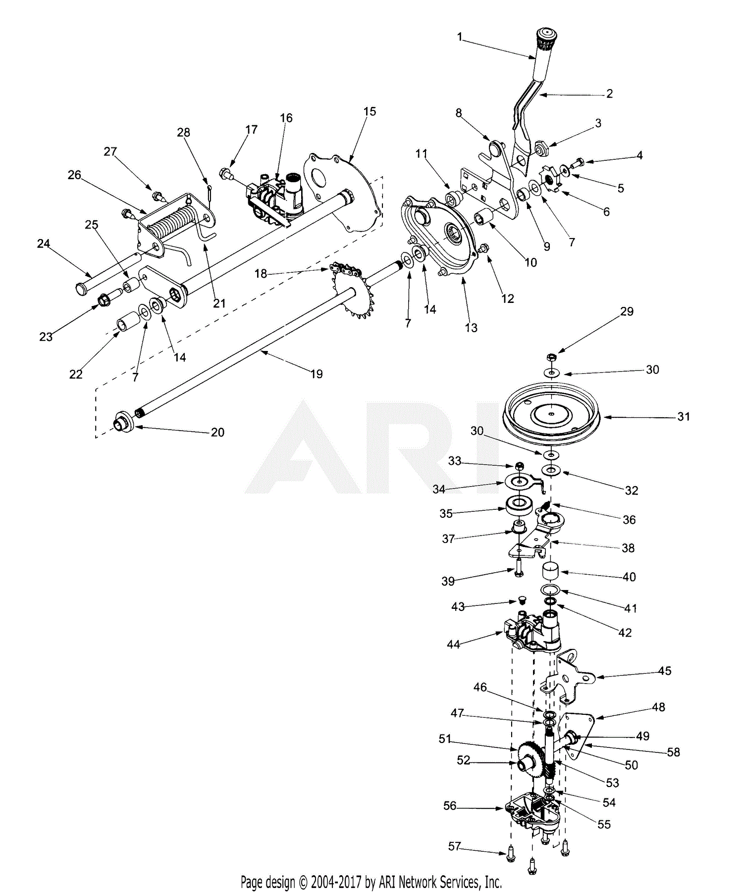 MTD 12BE999M190 LC-215E (2001) Parts Diagram for Drive & Transmission