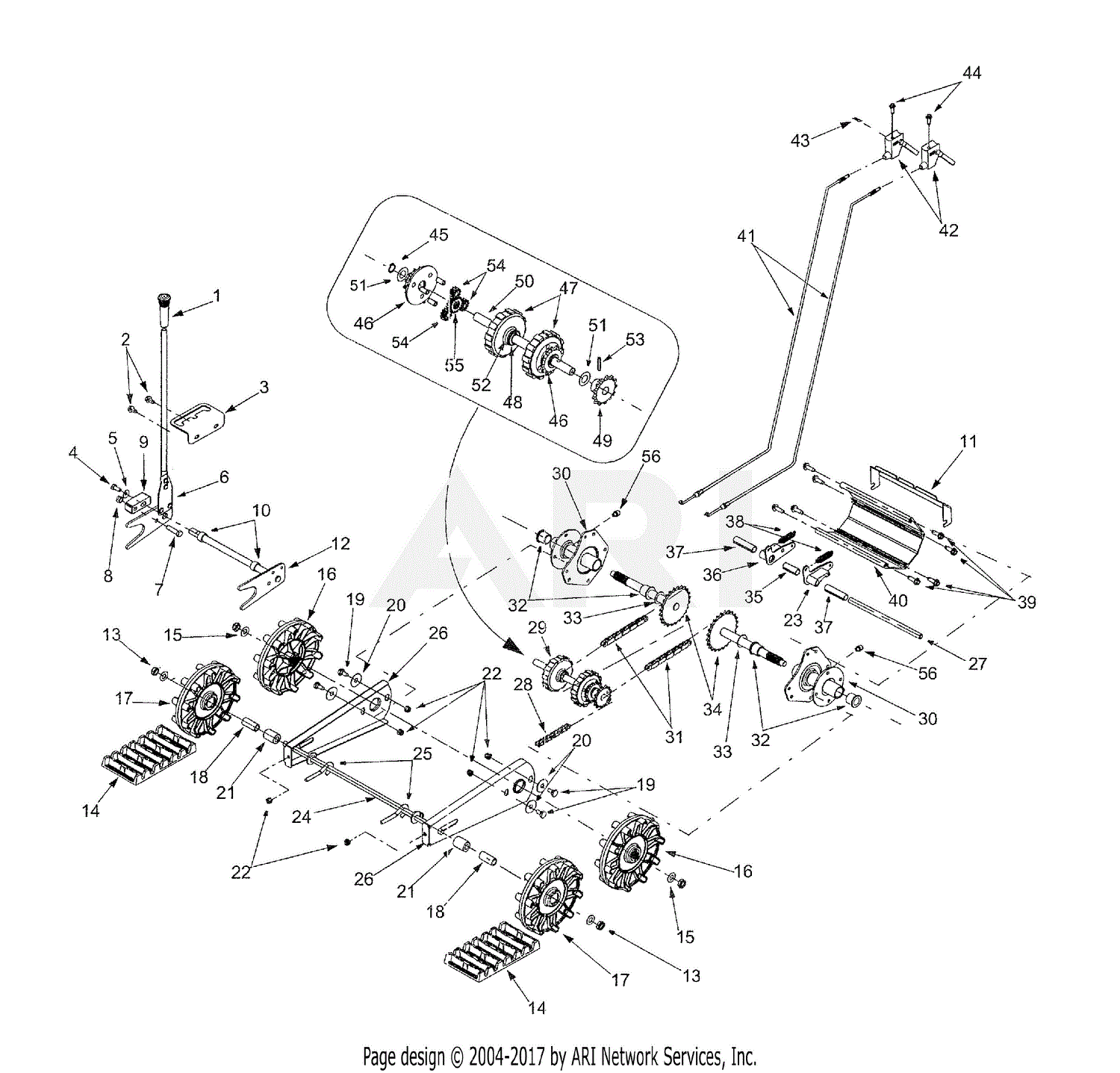 MTD 31AD7K3E190 Snow Boss 750T (2001) Parts Diagram for Track Assembly ...